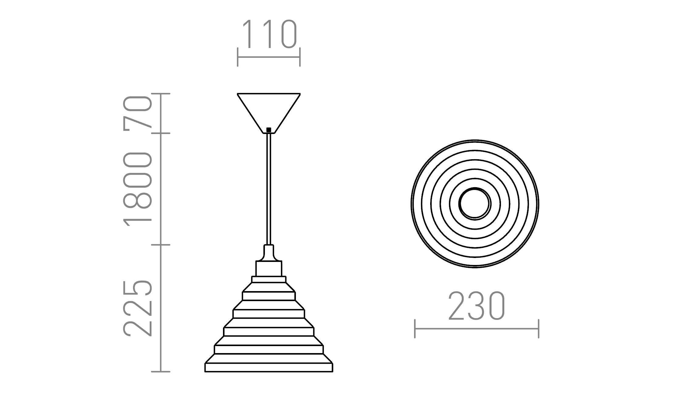AMICI silikonpendel lampa - Product sketch