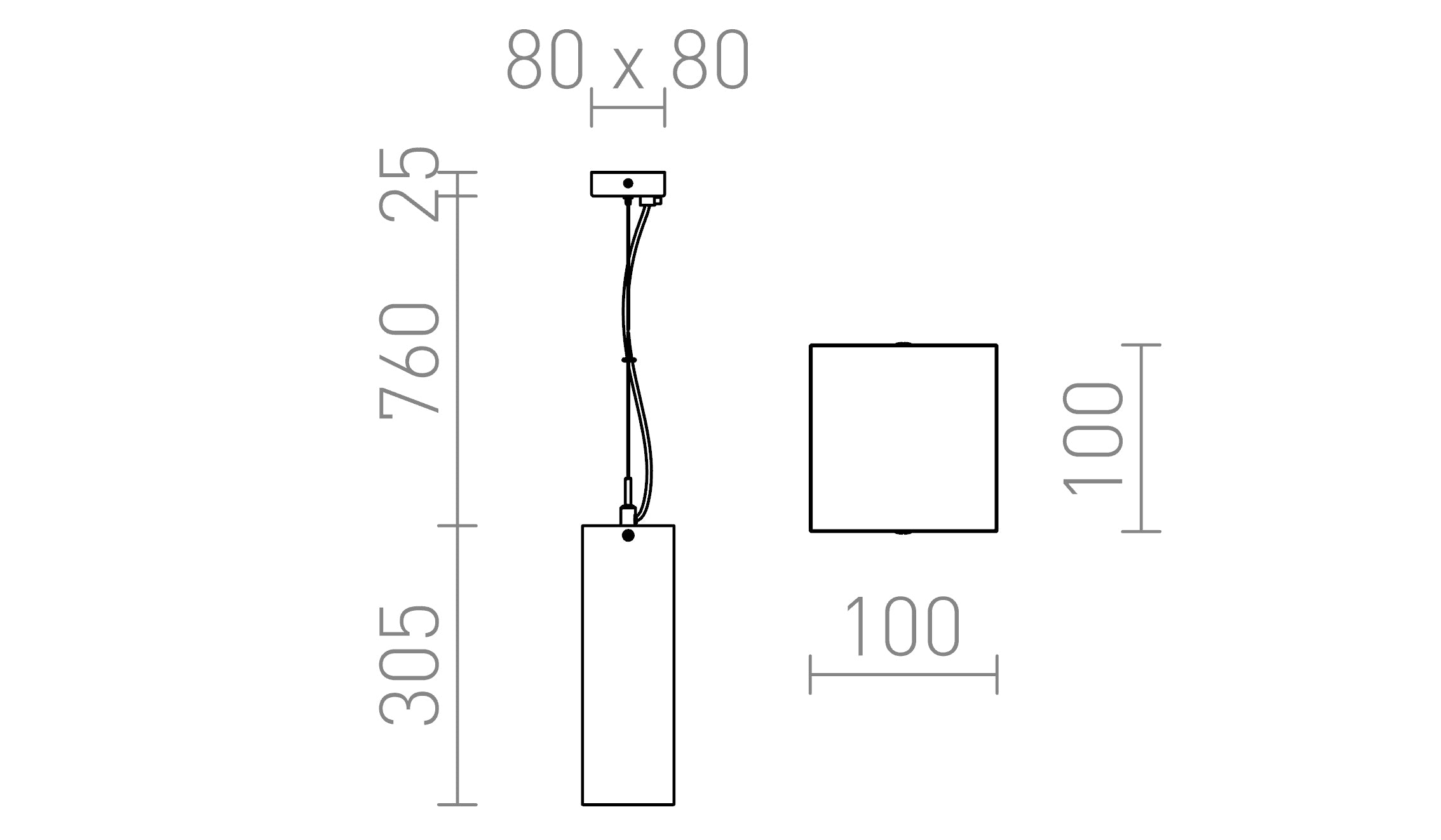 LUCIA 30x10 Pendelleuchte lampe - Product sketch