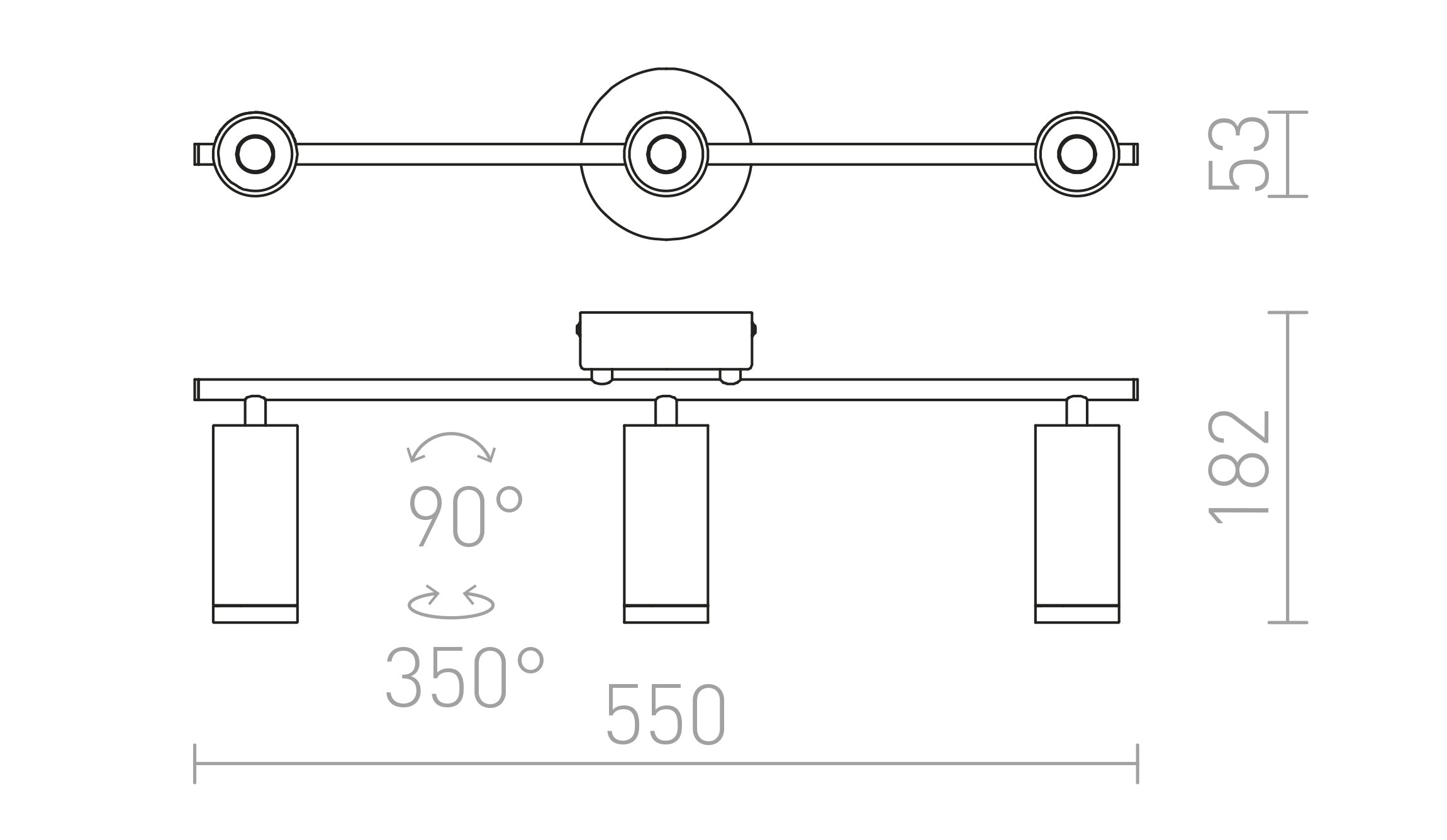 BOGARD III vägg lampa - Product sketch