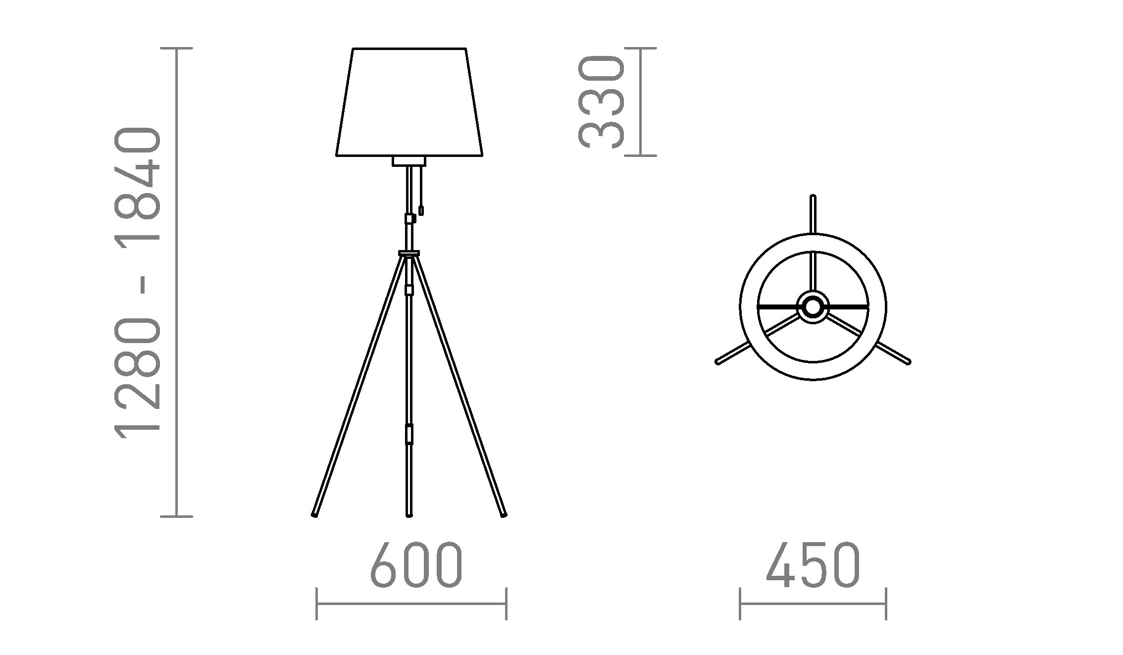 LUTON/ILUSION floor lamp - Product sketch