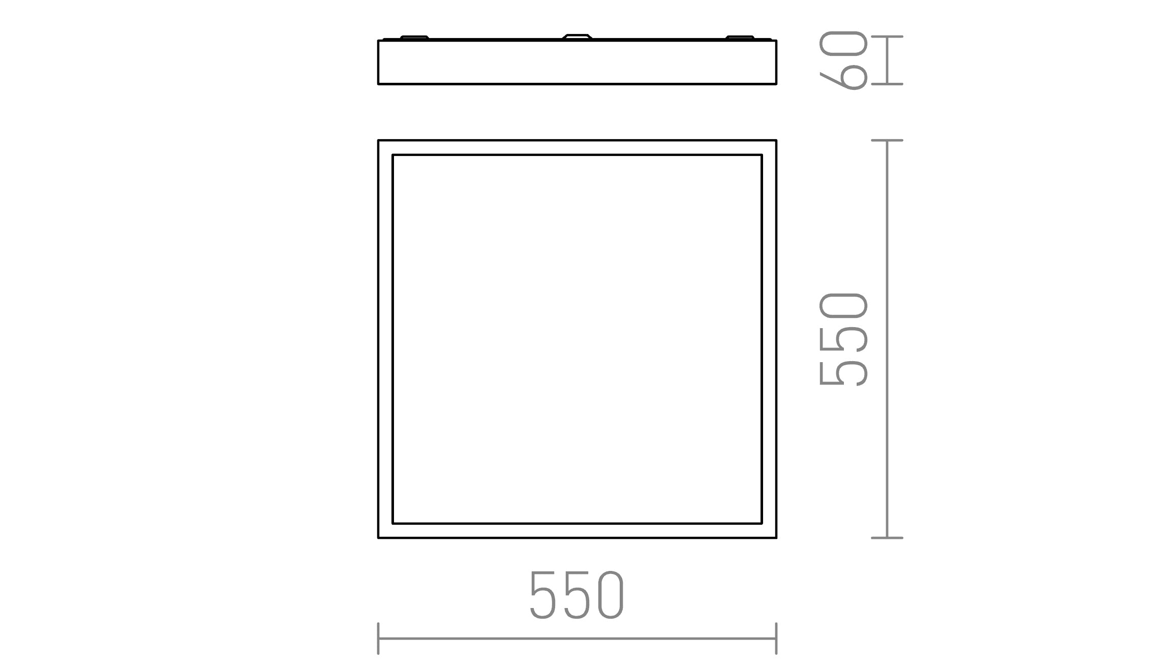 STRUCTURAL 55x55 Aufbauleuchte lampe - Product sketch
