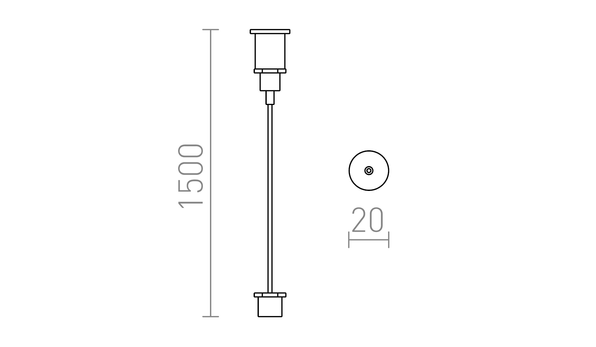 EUTRAC Kabelaufhängerl 1,5m - Product sketch