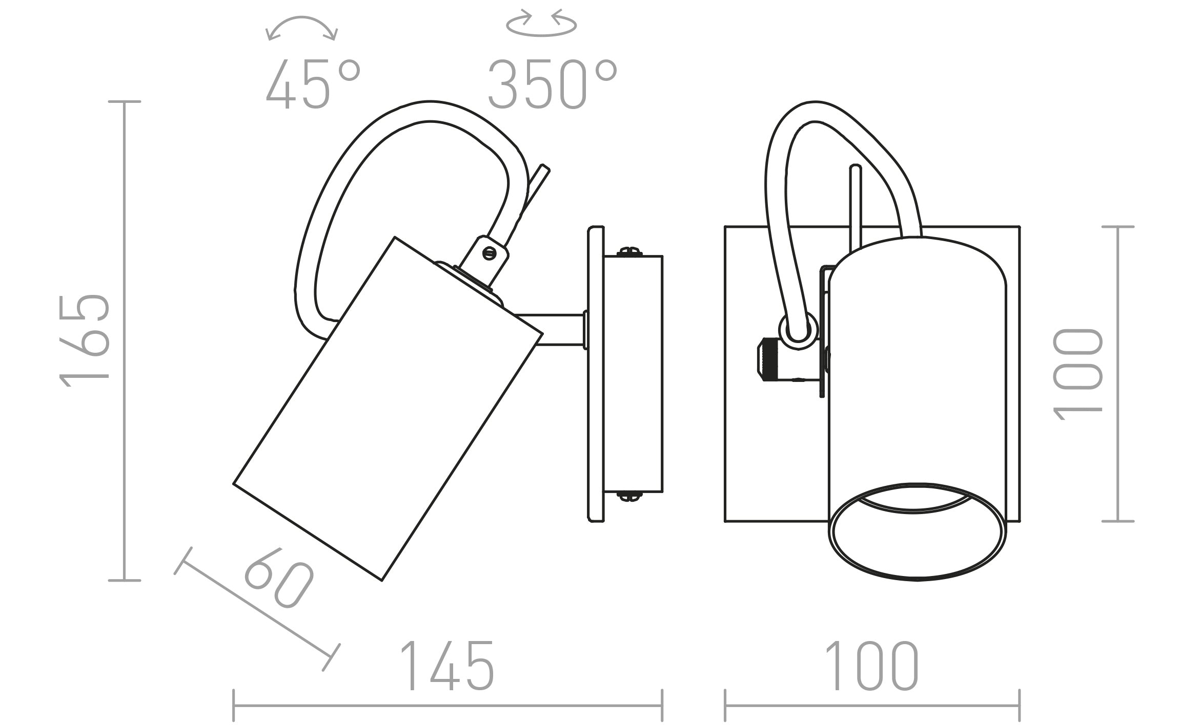 BUGSY Wandleuchte - Product sketch