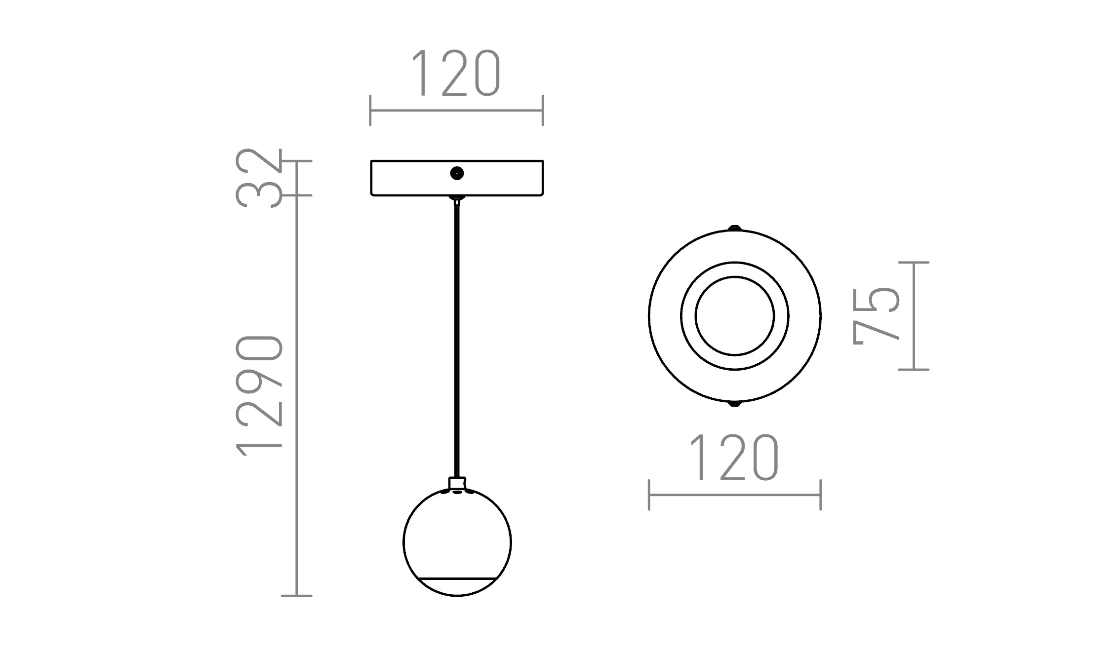GLOSSY PENDELLEUCHTE - Product sketch
