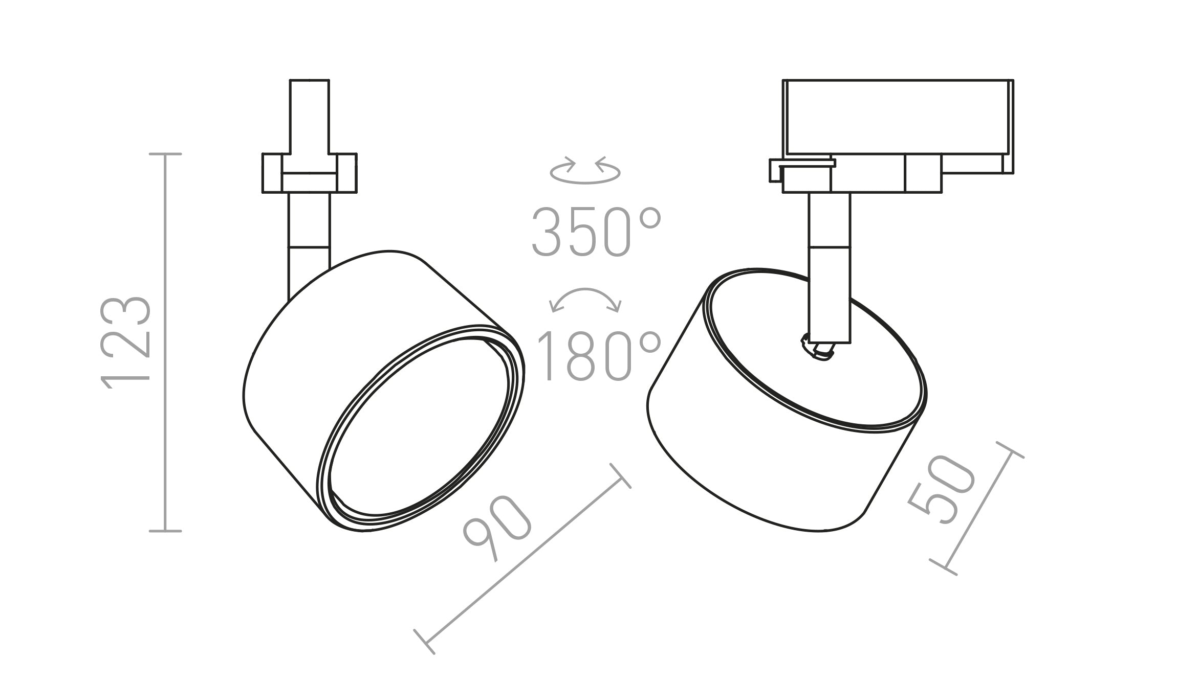 PIXIE FÜR 3-PHASEN-STROMSCHIENE - Product sketch