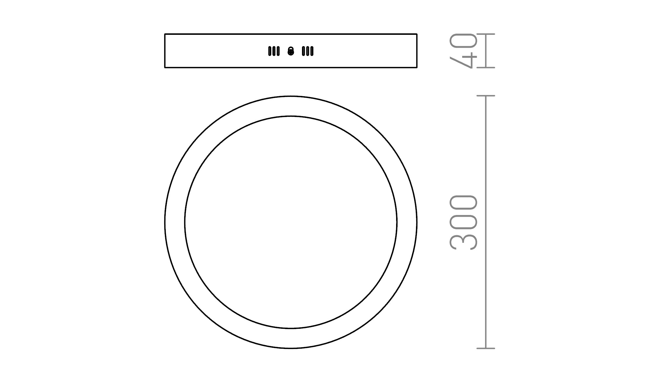 SLENDER R 30 AUFBAULEUCHTE - Product sketch