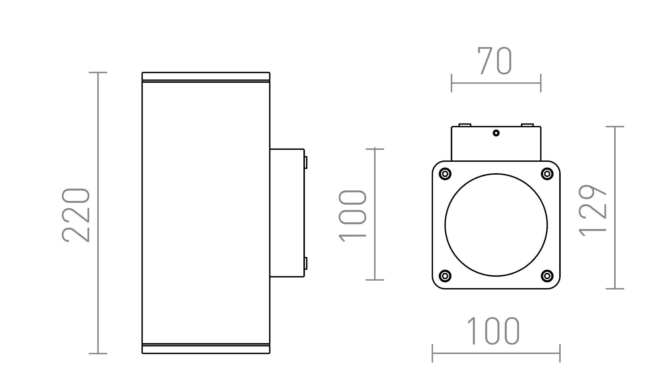 MIZZI SQ II Wandleuchte lampe - Product sketch