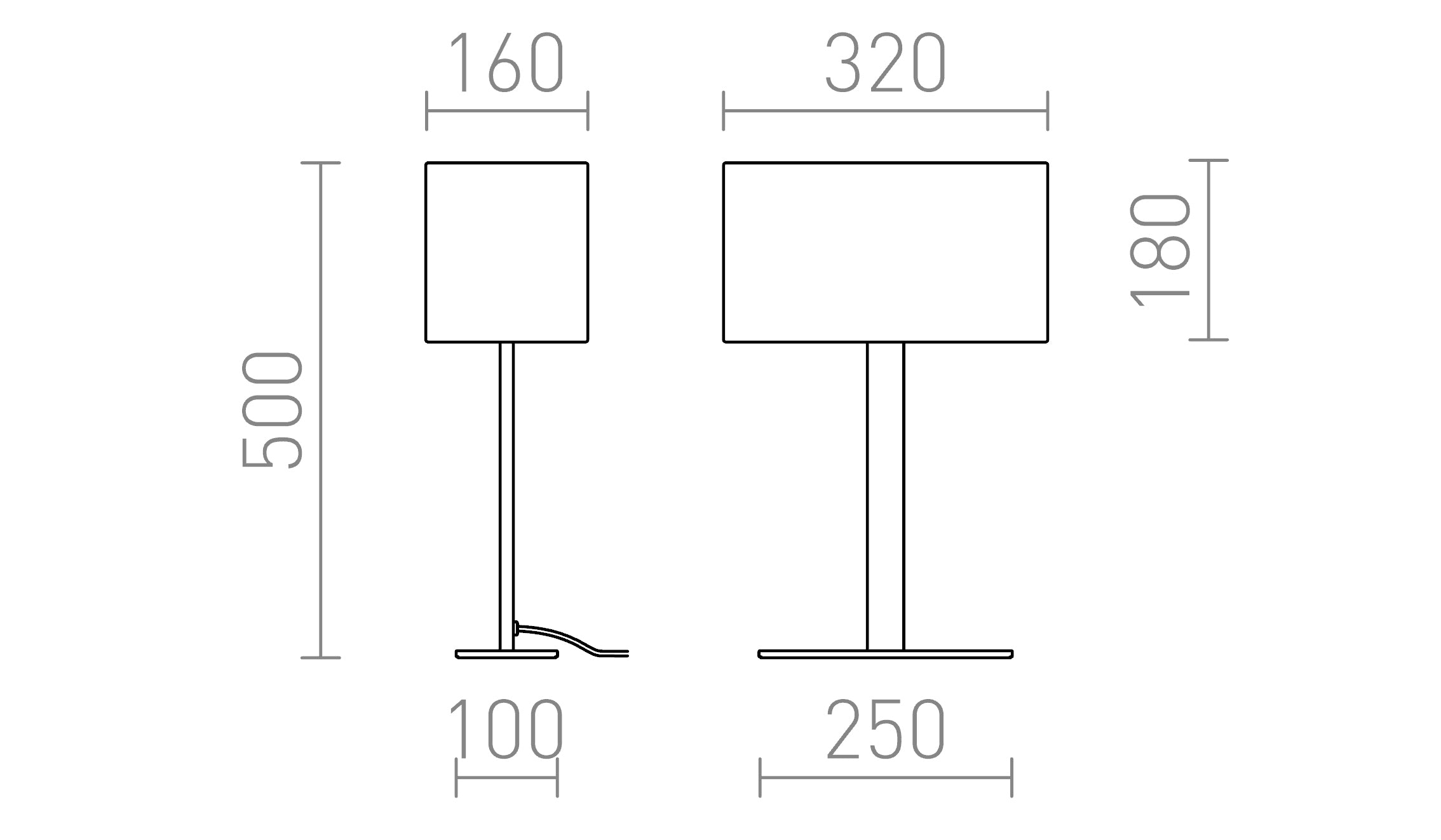 PLAZA M TISCHLEUCHTE - Product sketch