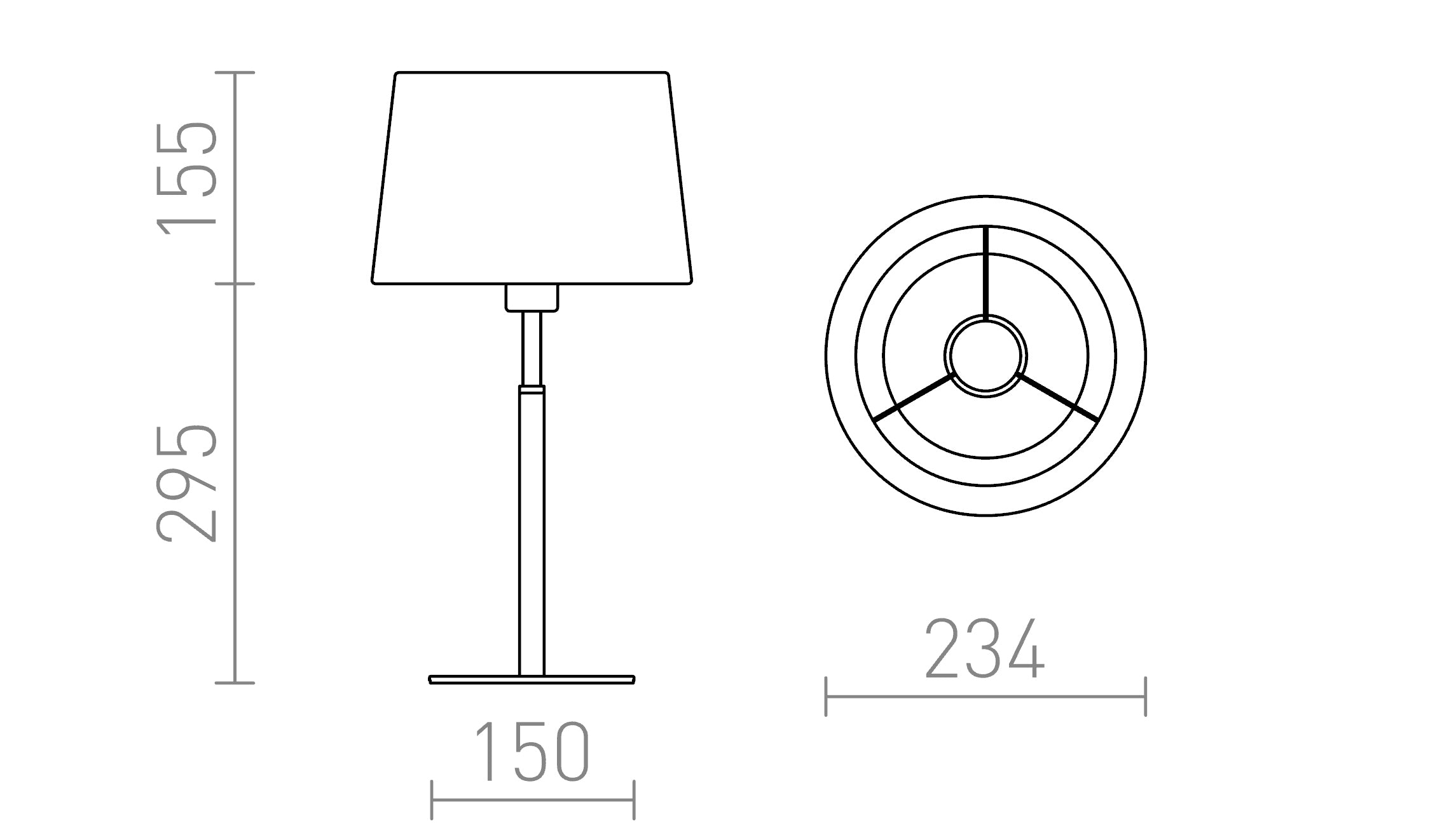 BROADWAY TISCHLEUCHTE - Product sketch