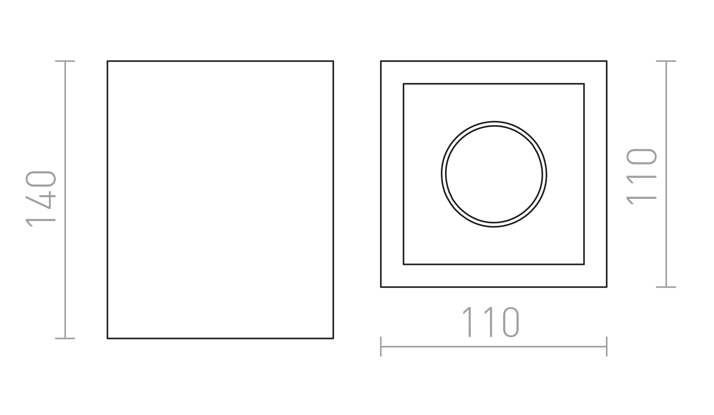 JACK SQ DECKENLEUCHTE - Product sketch