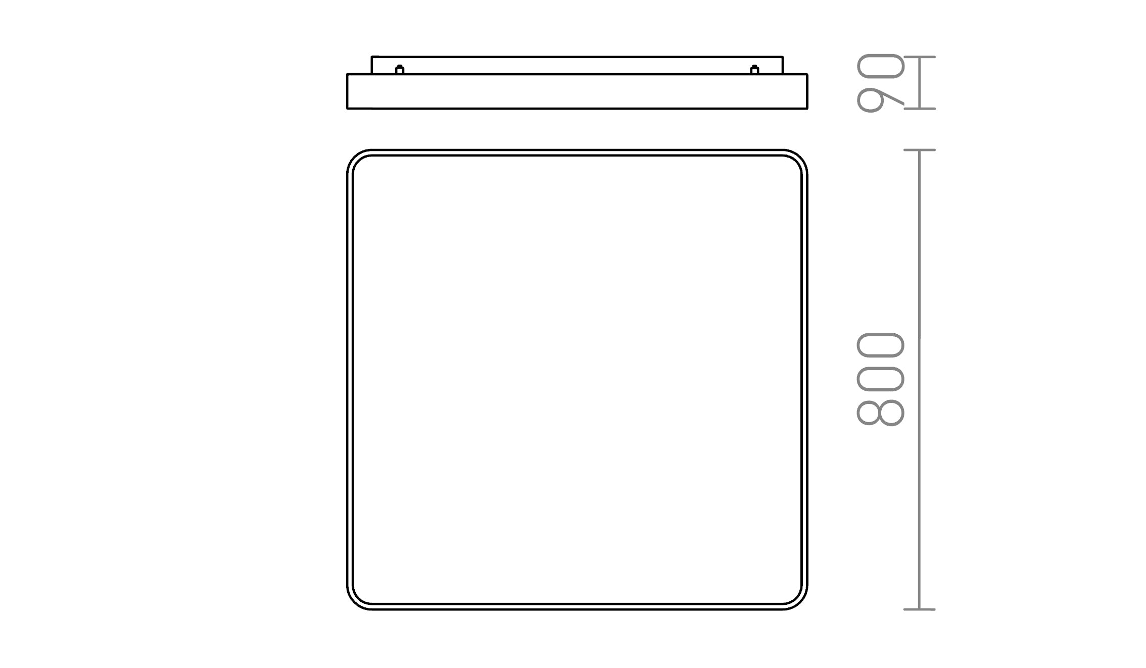 MENSA SQ 80 DECKENLEUCHTE - Product sketch