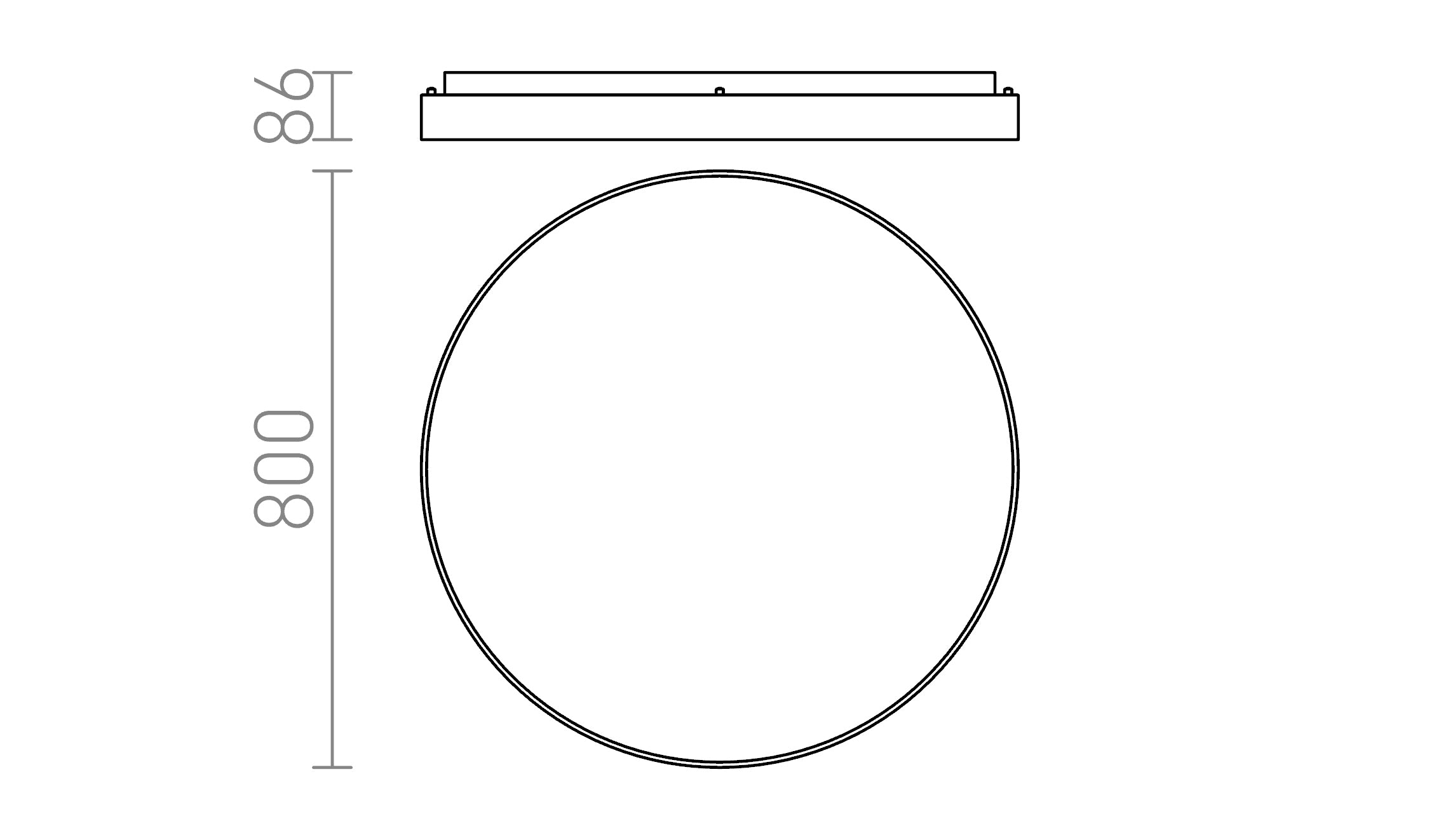 MENSA R 80 DECKENLEUCHTE - Product sketch