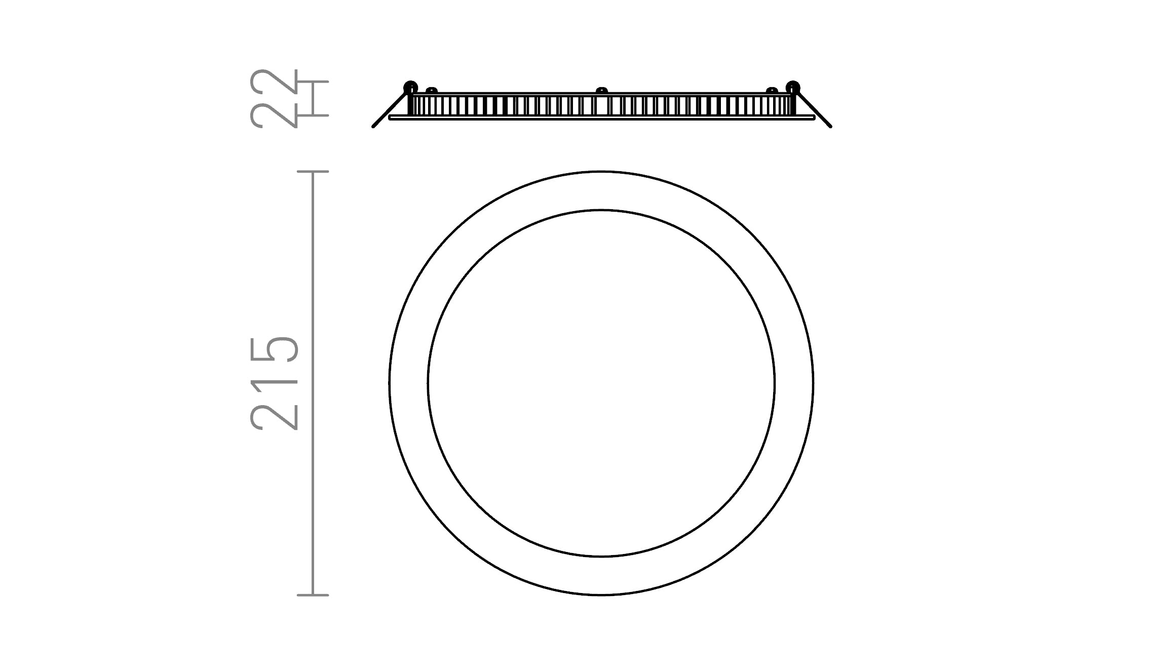 SLENDER R 22 EINBAULEUCHTE - Product sketch
