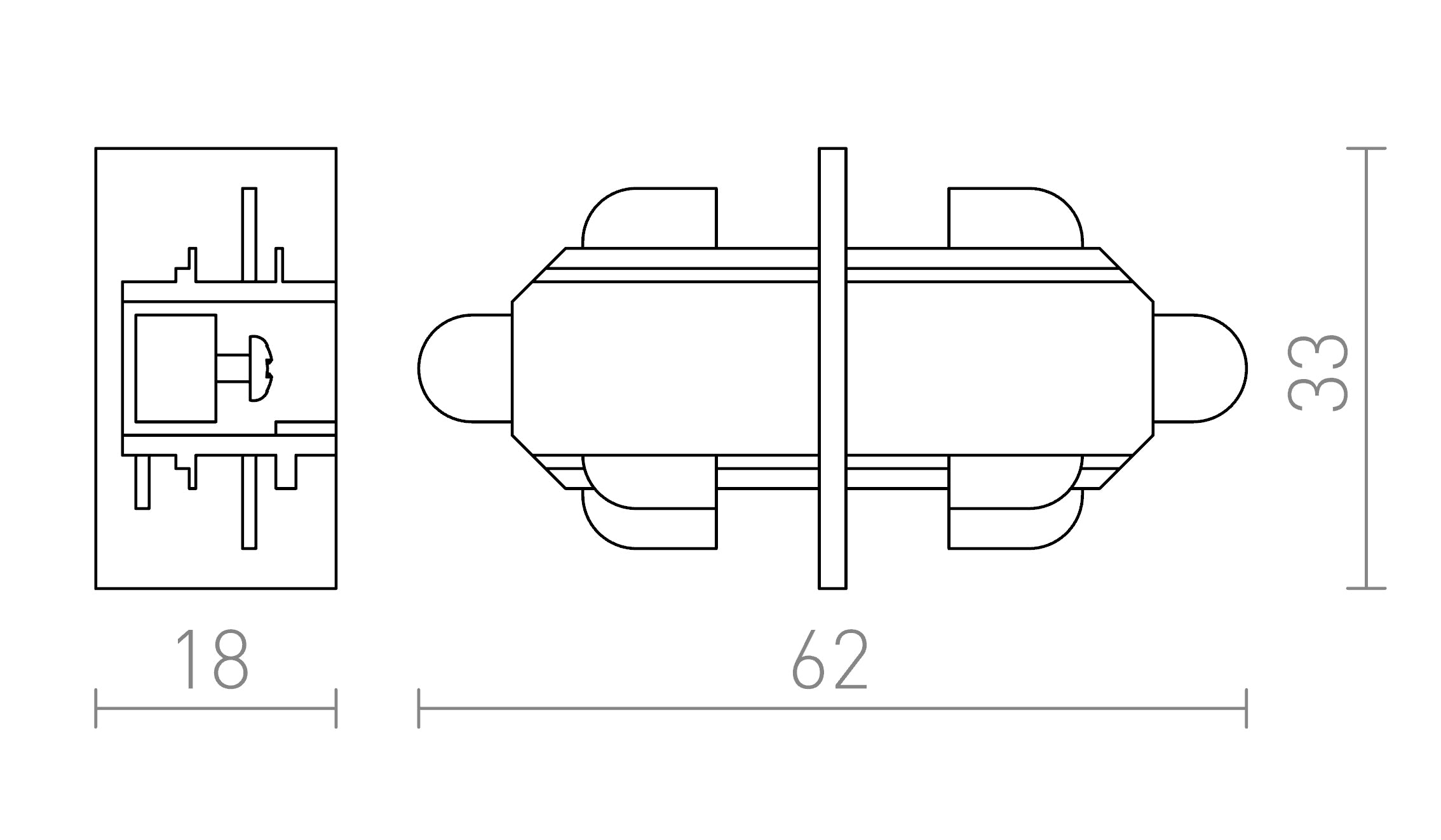 VERBINDER FÜR 1-PHASE-STROMSCHIENE - Product sketch