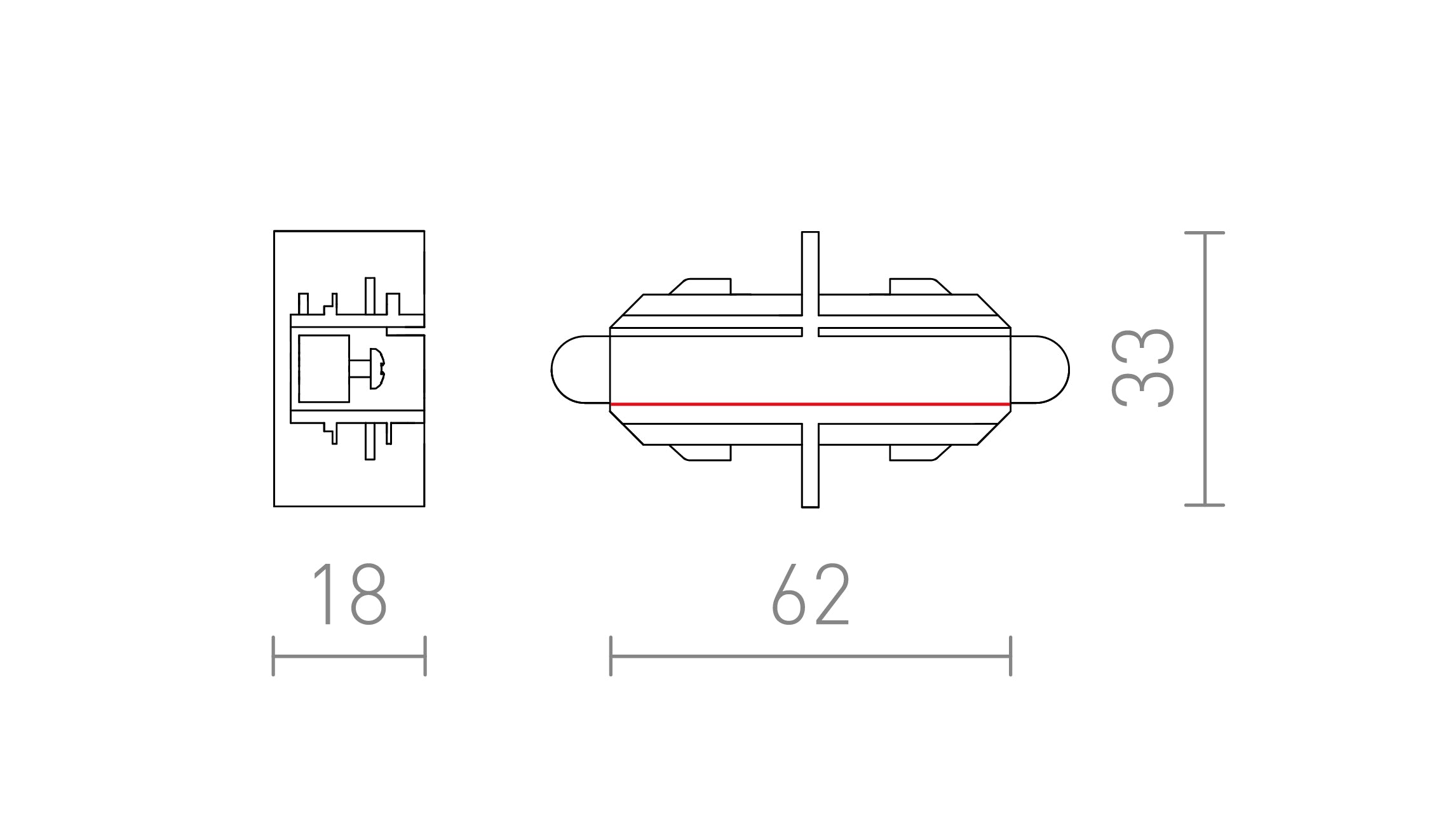 VERBINDER FÜR 1-PHASE-STROMSCHIENE - Product sketch