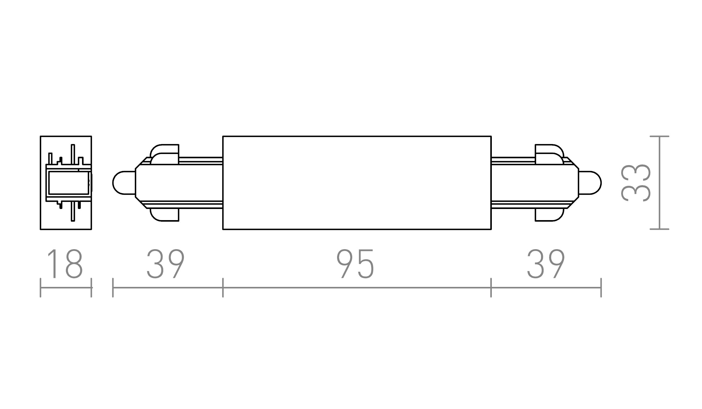 VERBINDER MIT EINSPEISUNG FÜR 1-PHASE-STROMSCHIENE - Product sketch
