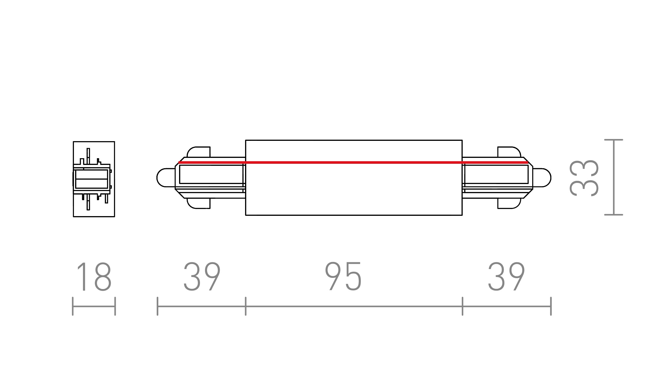 VERBINDER MIT EINSPEISUNG FÜR 1-PHASE-STROMSCHIENE - Product sketch