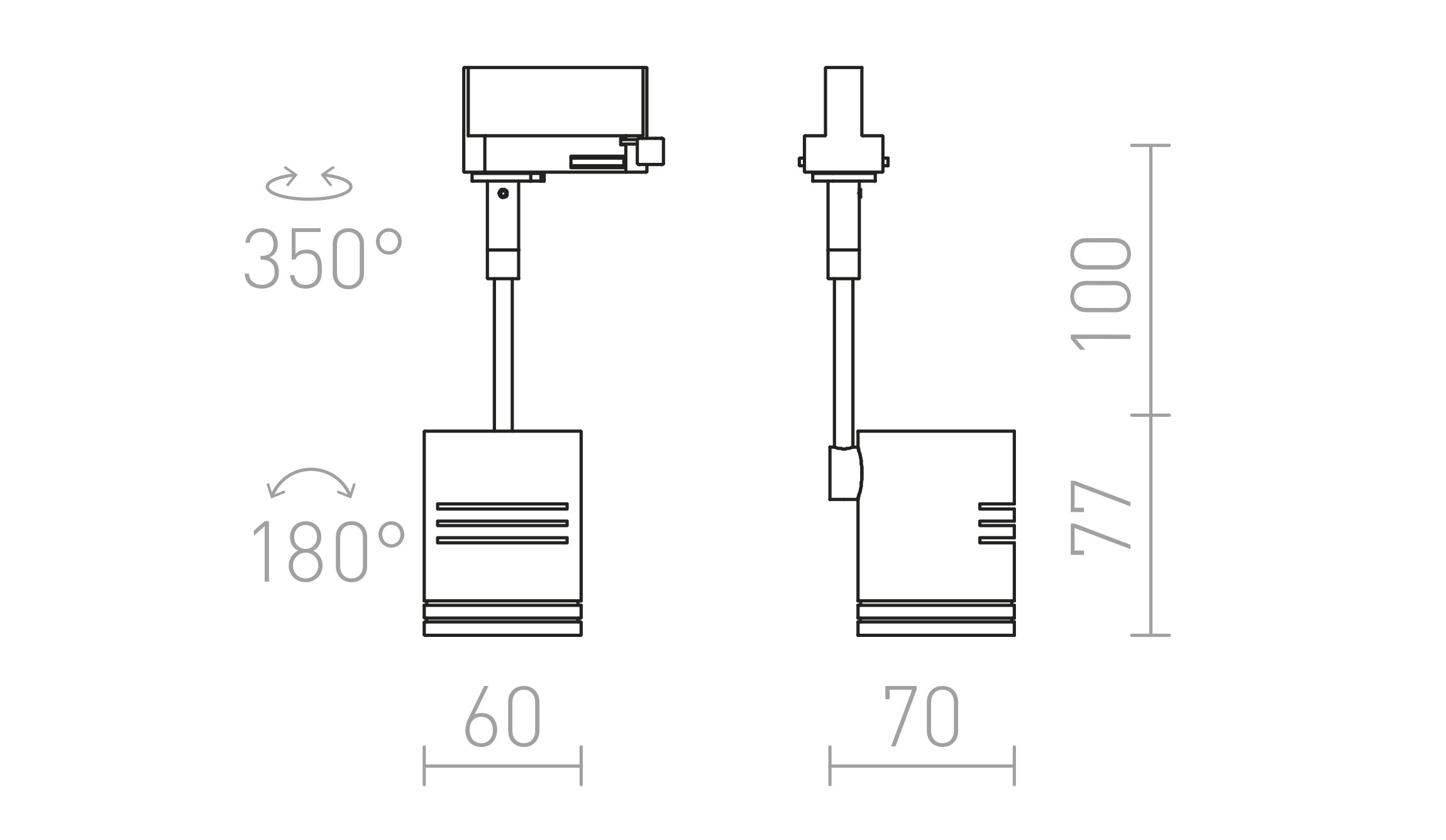 BEEBA I FÜR 3-PHASEN-STROMSCHIENE - Product sketch