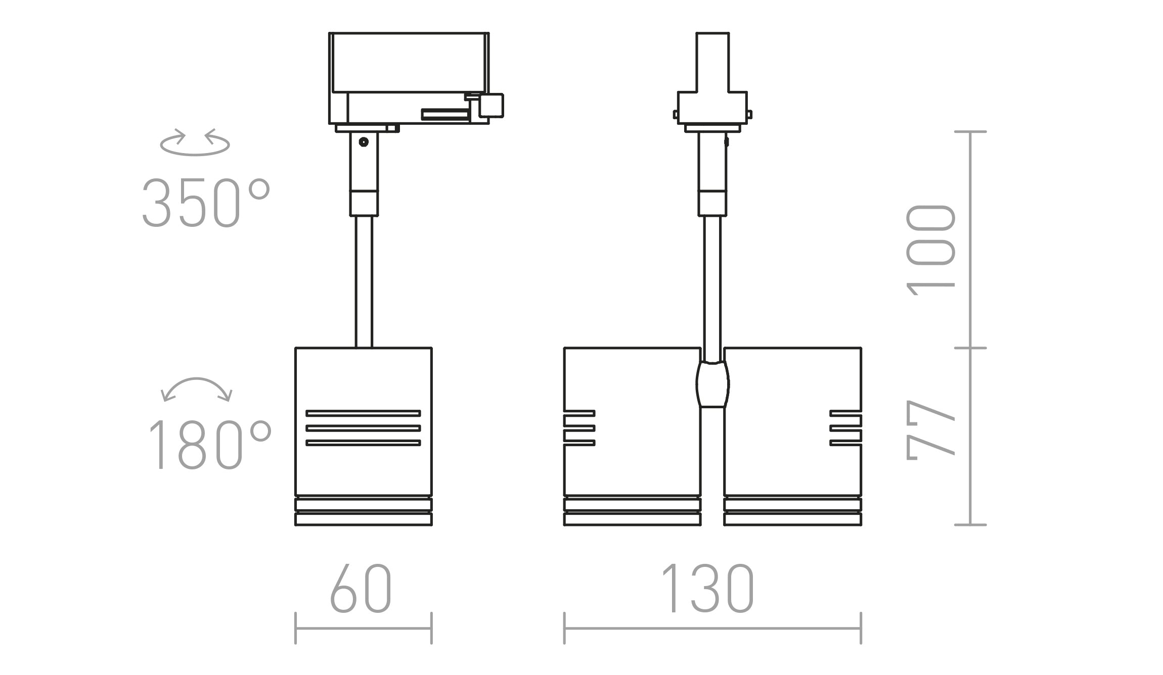 BEEBA II FÜR 3-PHASEN-STROMSCHIENE - Product sketch