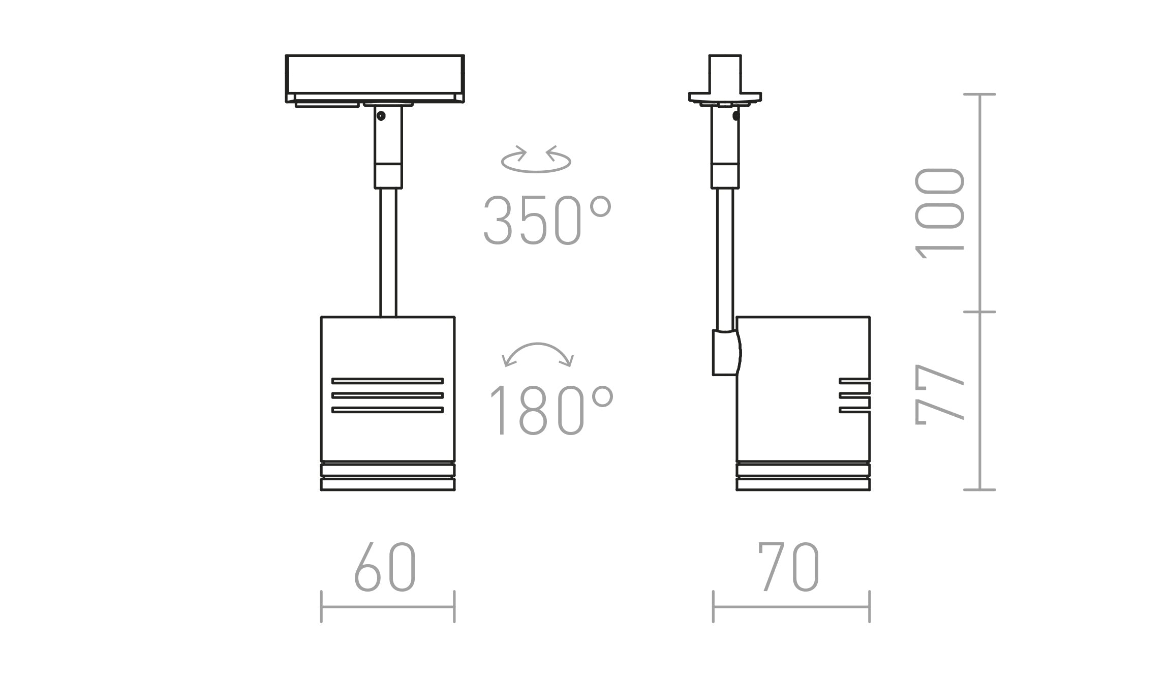 BEEBA I FÜR 1-PHASEN-STROMSCHIENE - Product sketch