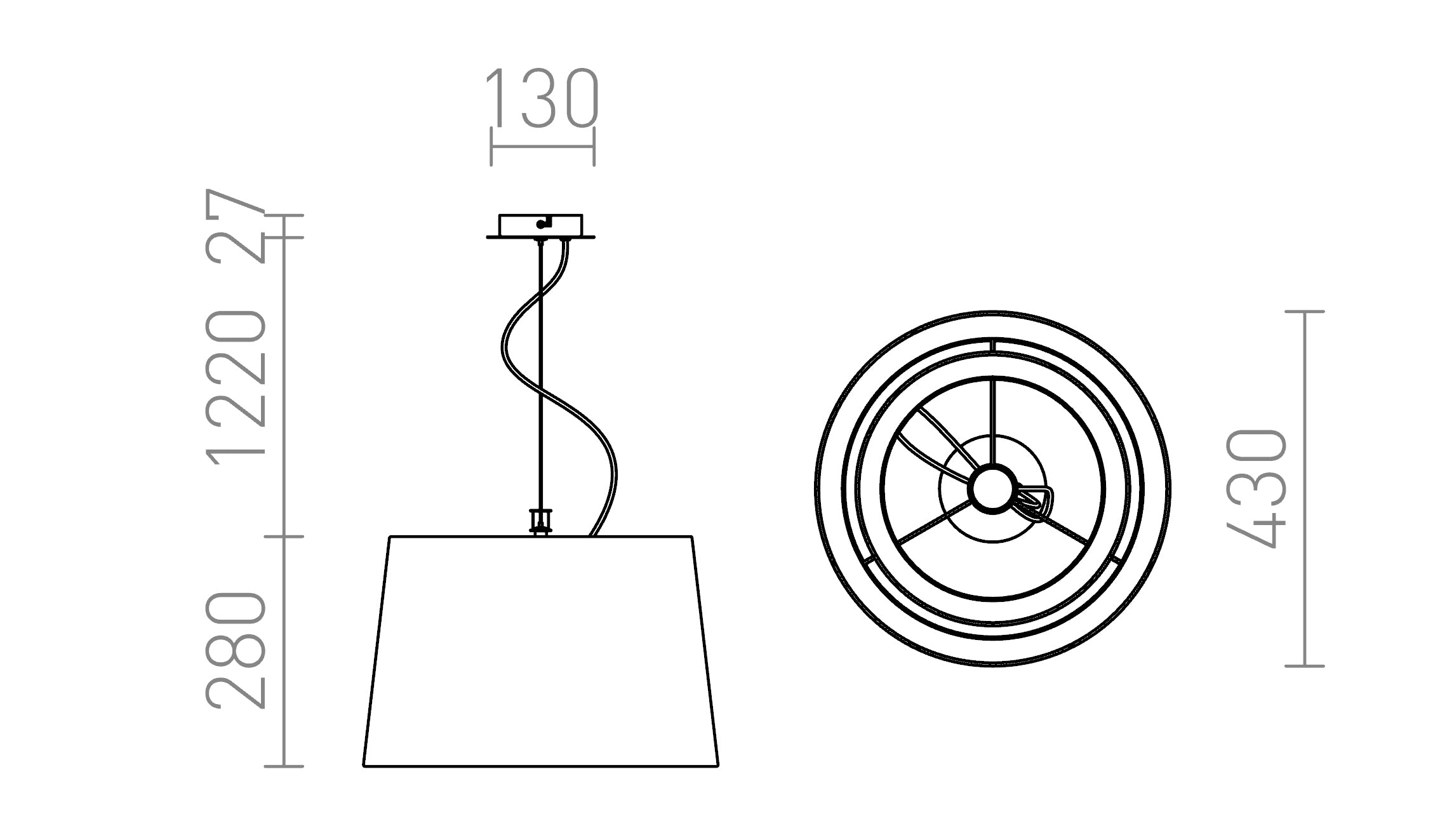 ESPLANADE PENDELLEUCHTE - Product sketch