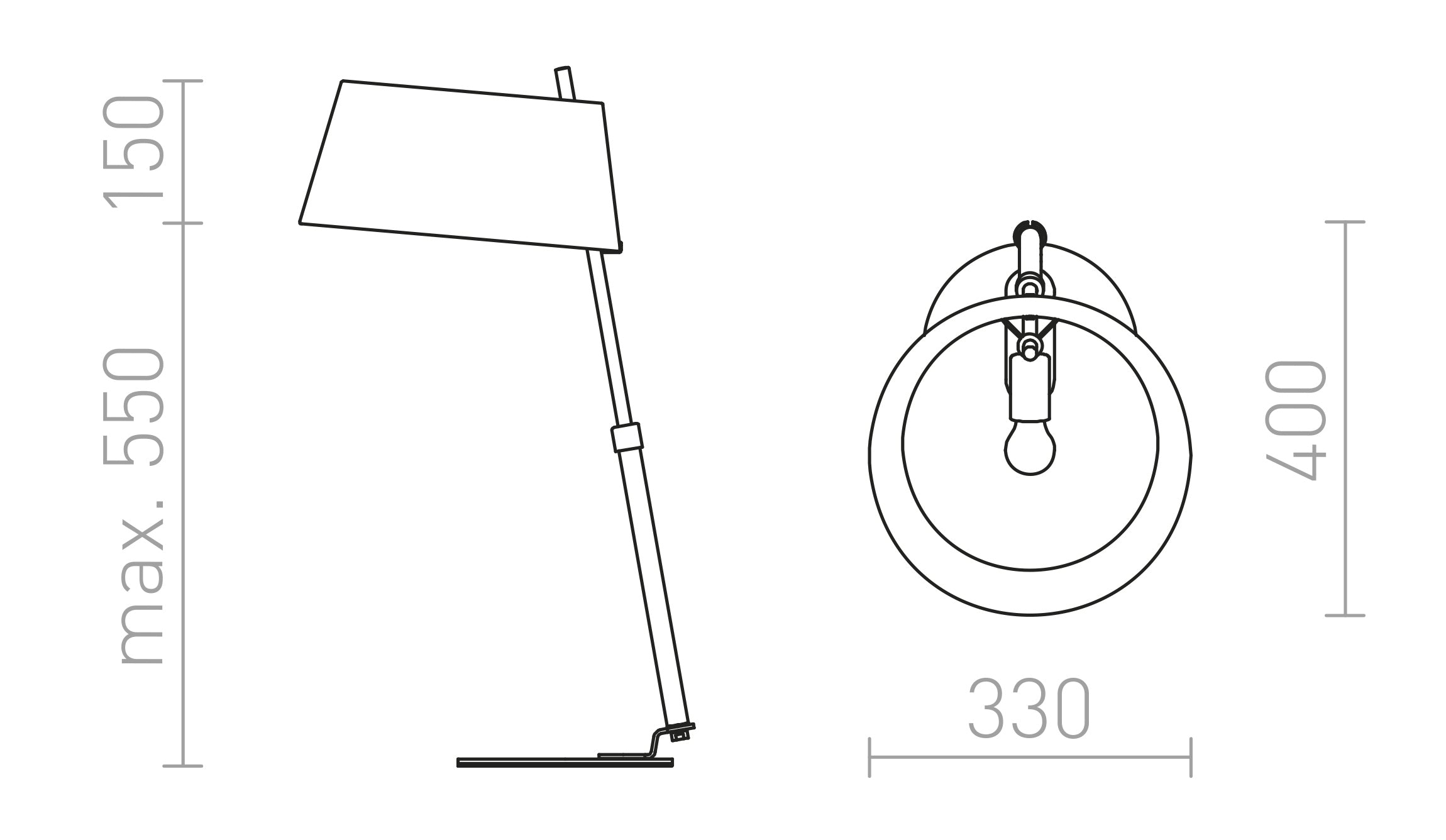 RITZY TISCHLEUCHTE - Product sketch
