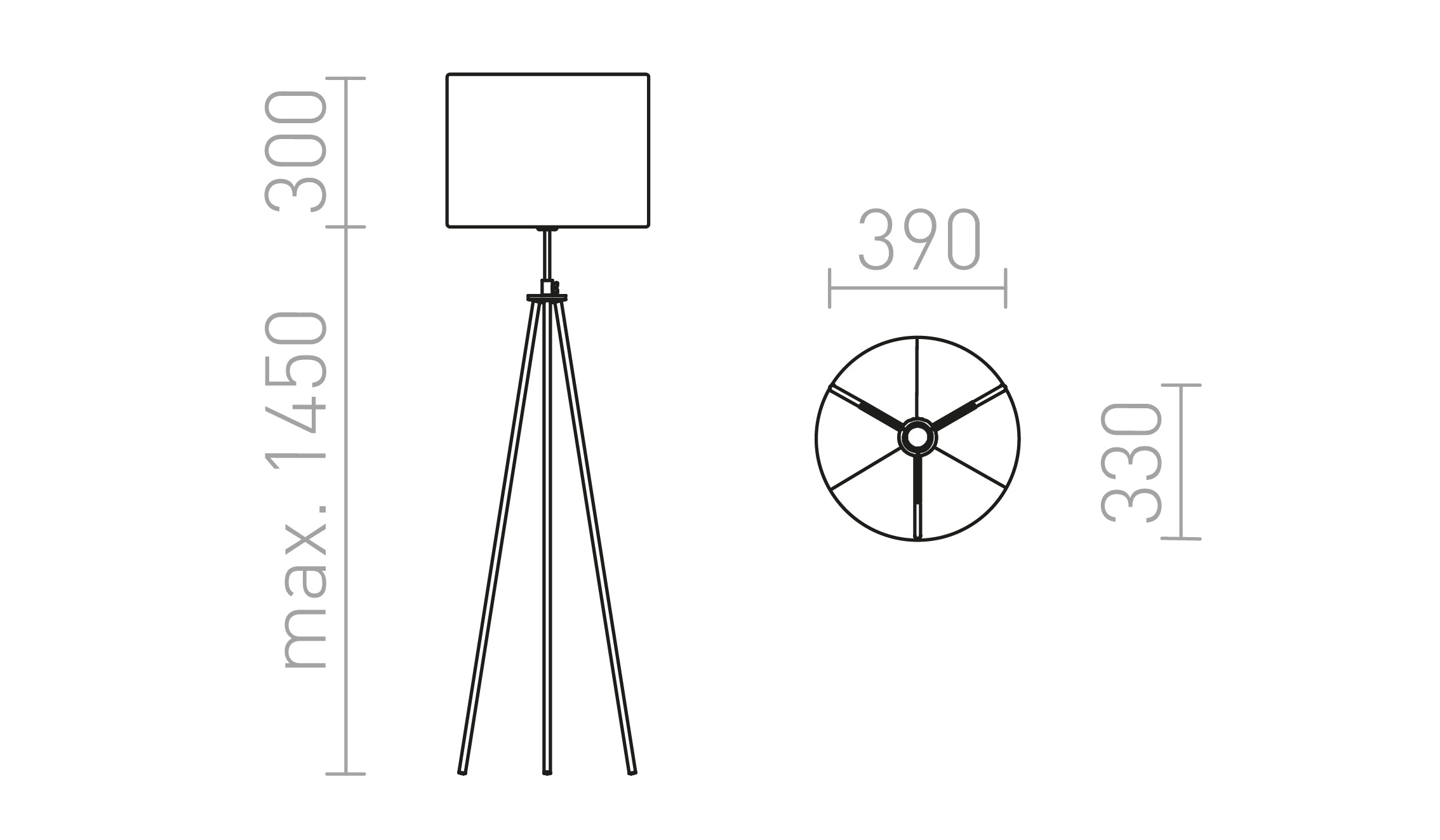 GARDETTE STANDLEUCHTE - Product sketch