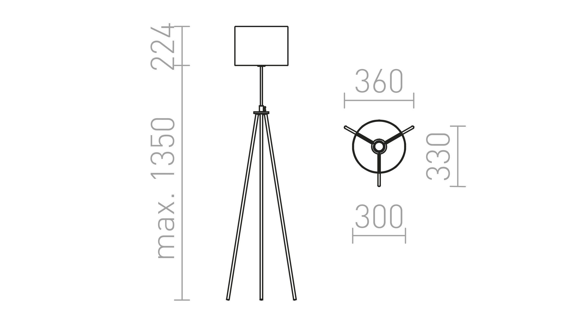 GARDETTE STANDLEUCHTE - Product sketch