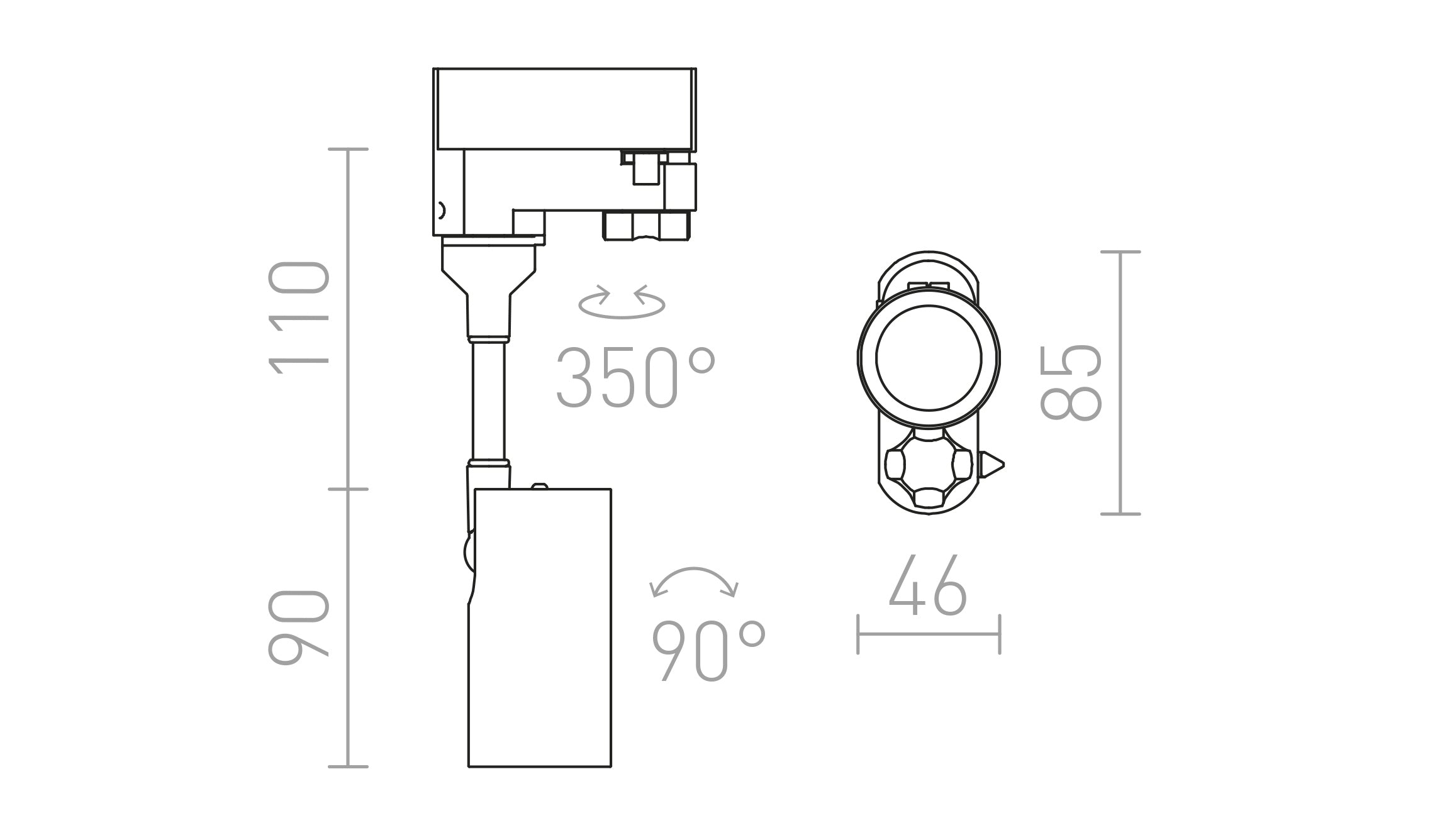 LOLLIPOP FÜR 3-PHASE-STROMSCHIENE - Product sketch