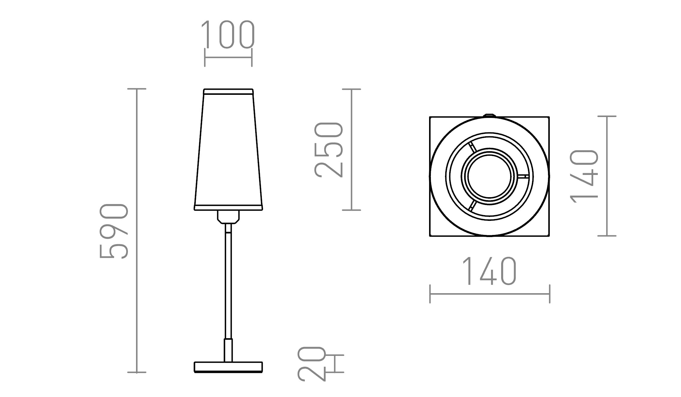 LULU TISCHLEUCHTE - Product sketch