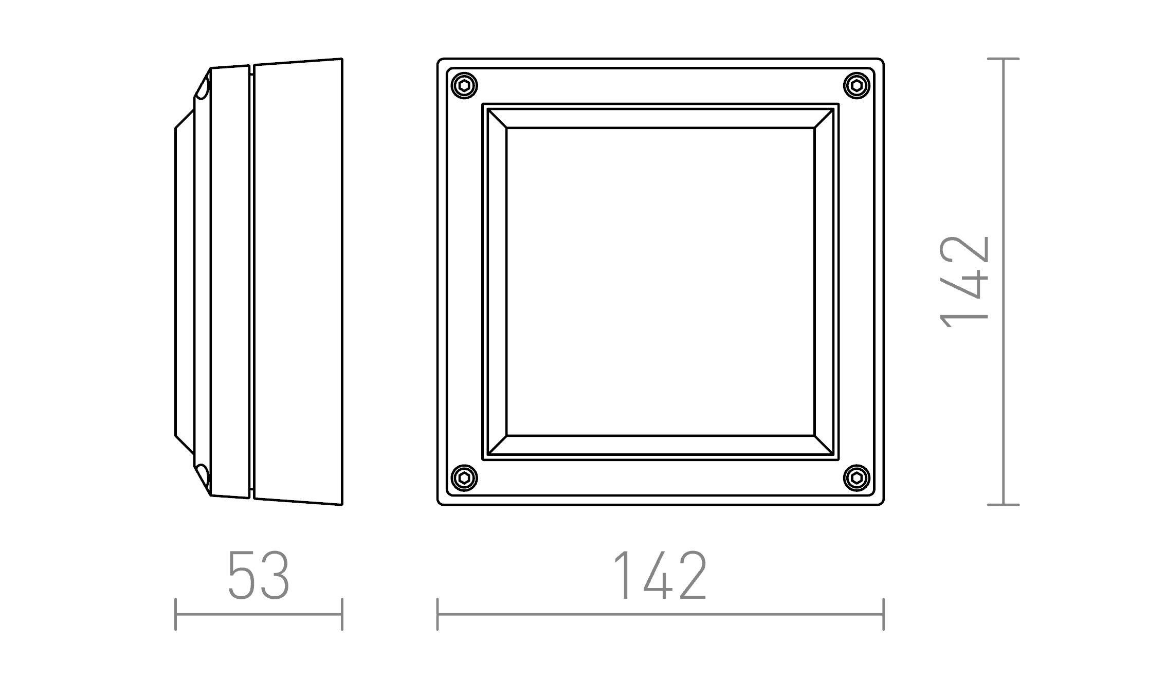DELTA 145 AUFBAULEUCHTE - Product sketch
