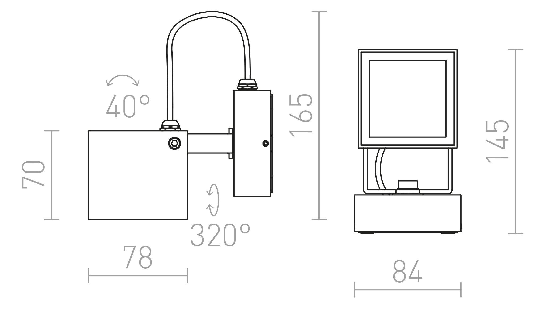 BORA Wandleuchte - Product sketch