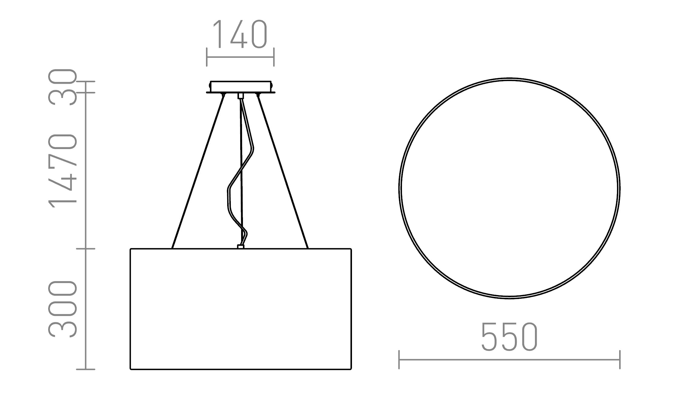 LALO PENDELLEUCHTE 55 - Product sketch