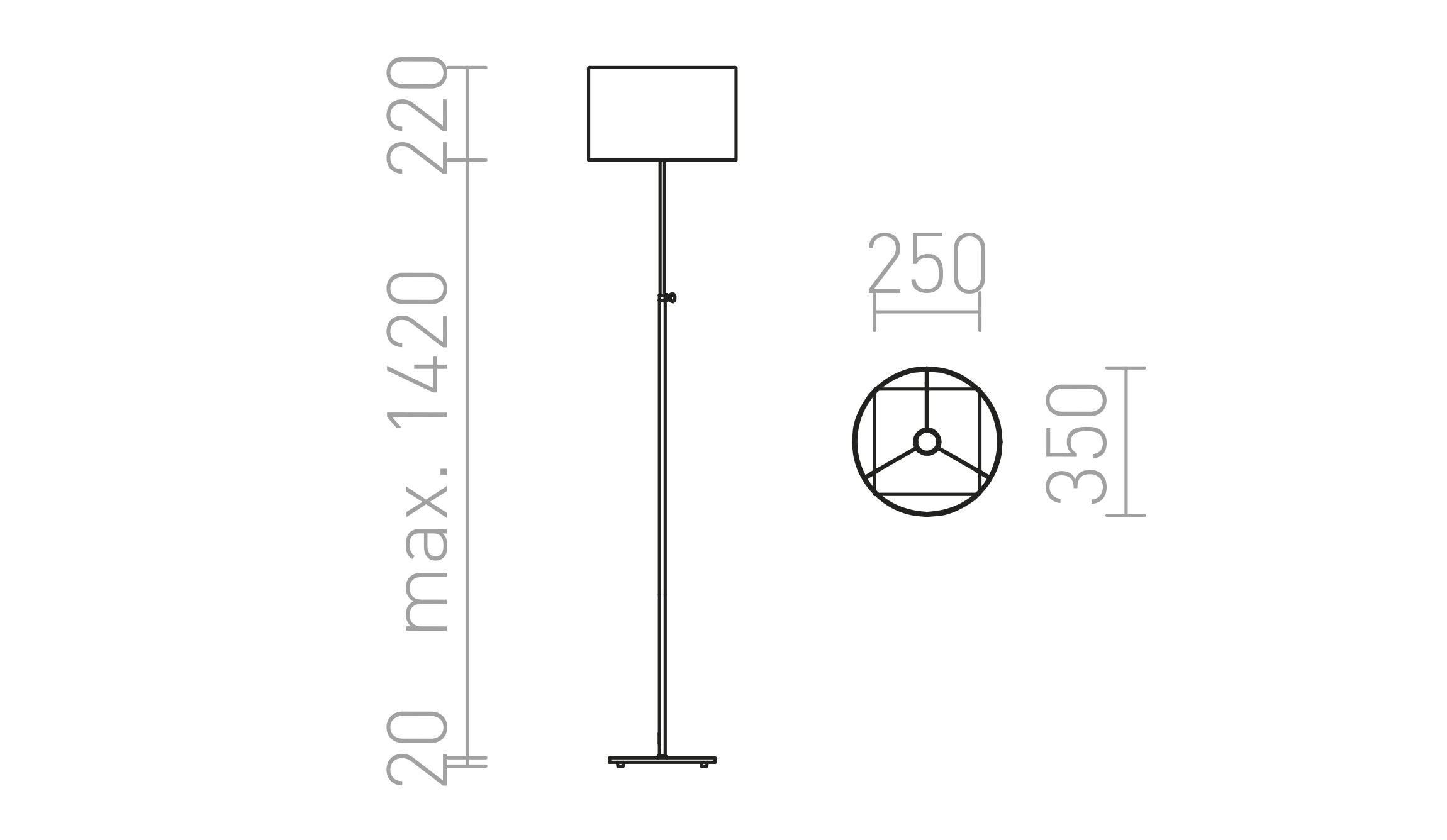 EDIKA STANDLEUCHTE - Product sketch