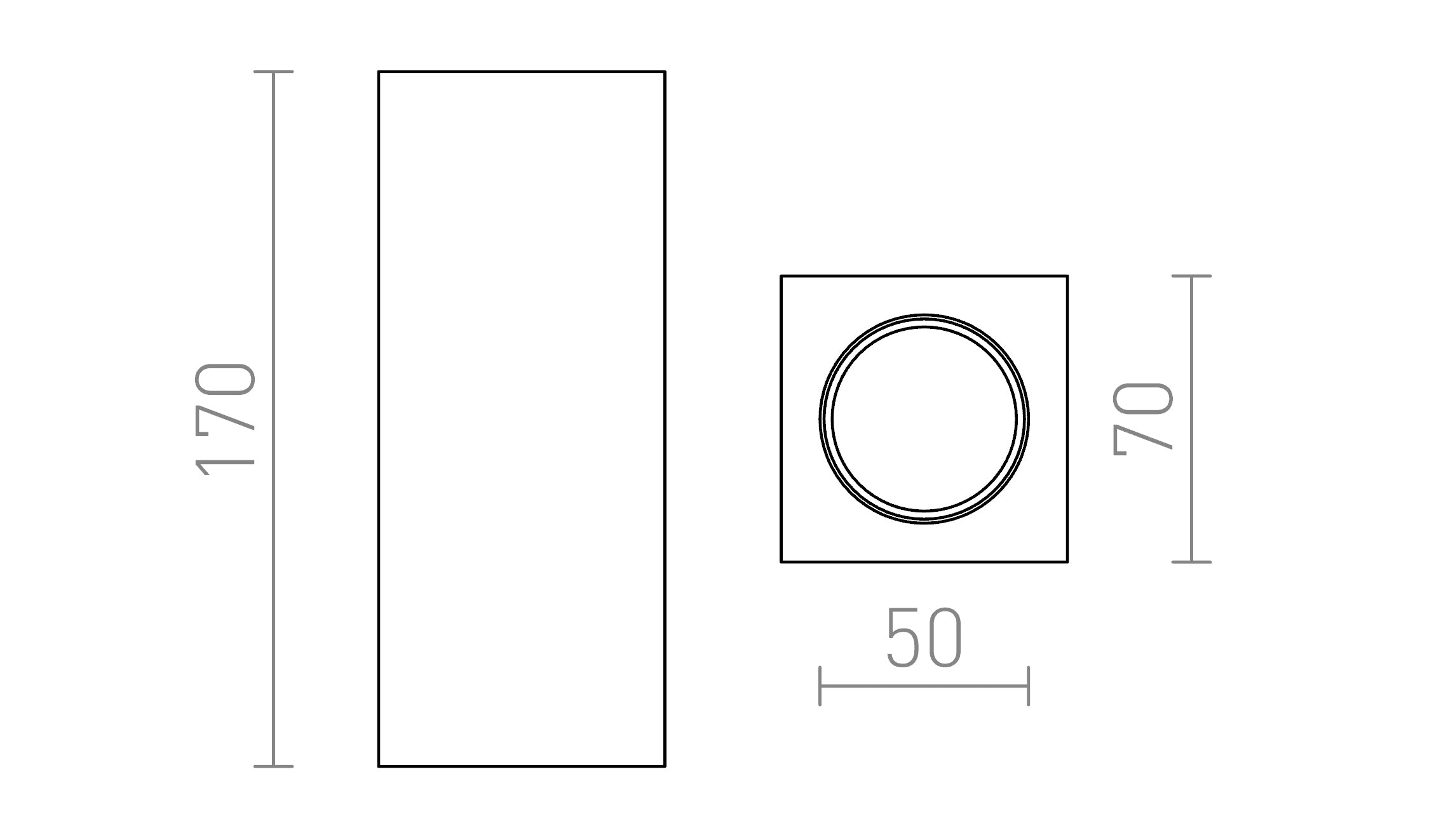 JACK SQ S 17 DECKENLEUCHTE - Product sketch