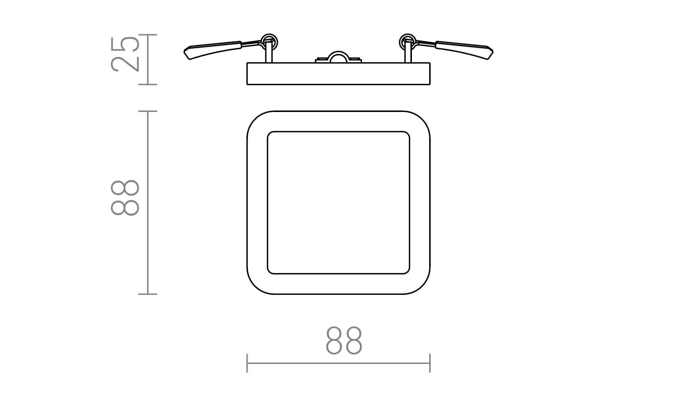 HUE SQ 9 EINBAULEUCHTE - Product sketch