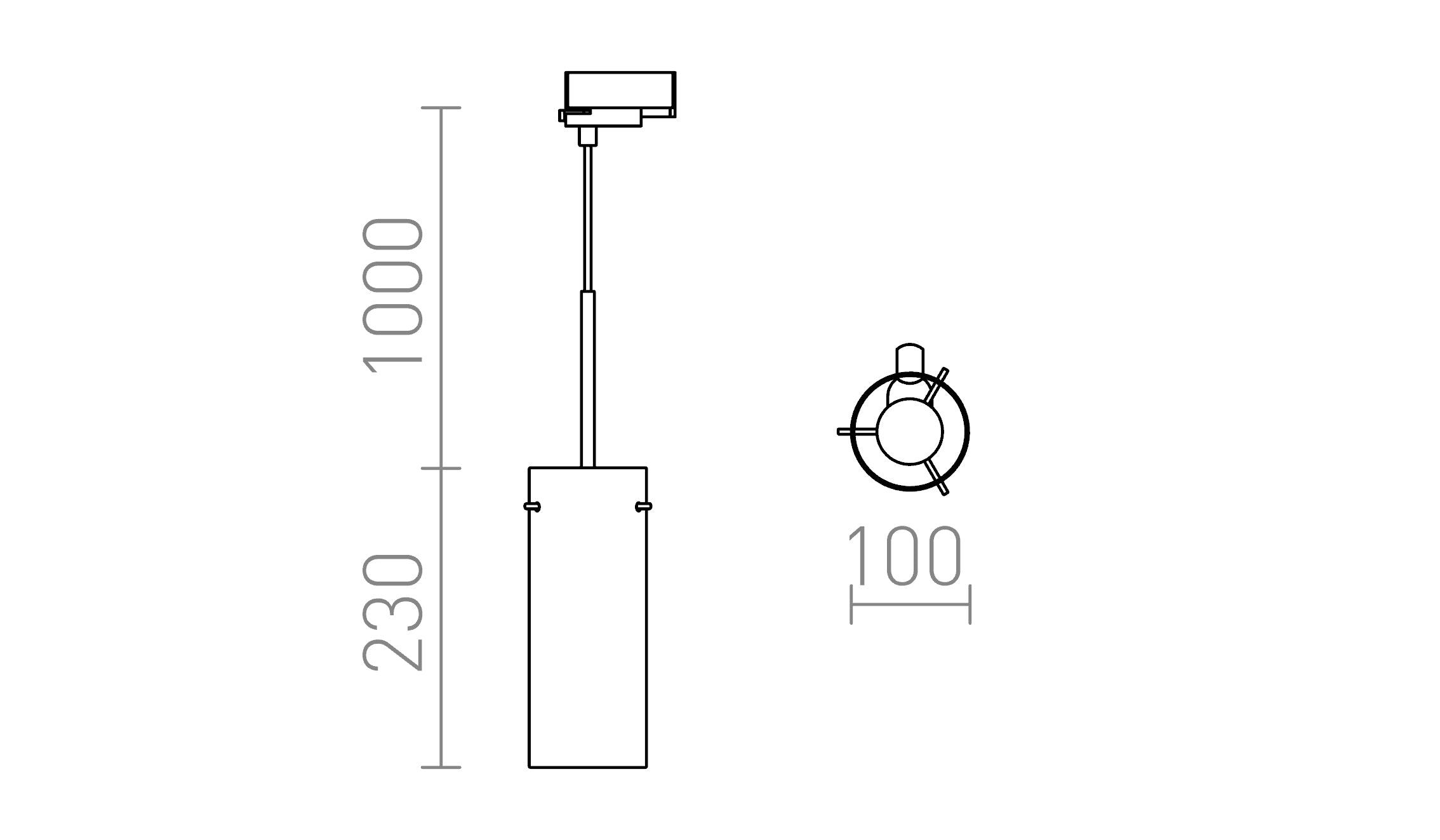 SANSSOUCI FÜR 3-PHASEN-STROMSCHIENE CHROM - Product sketch