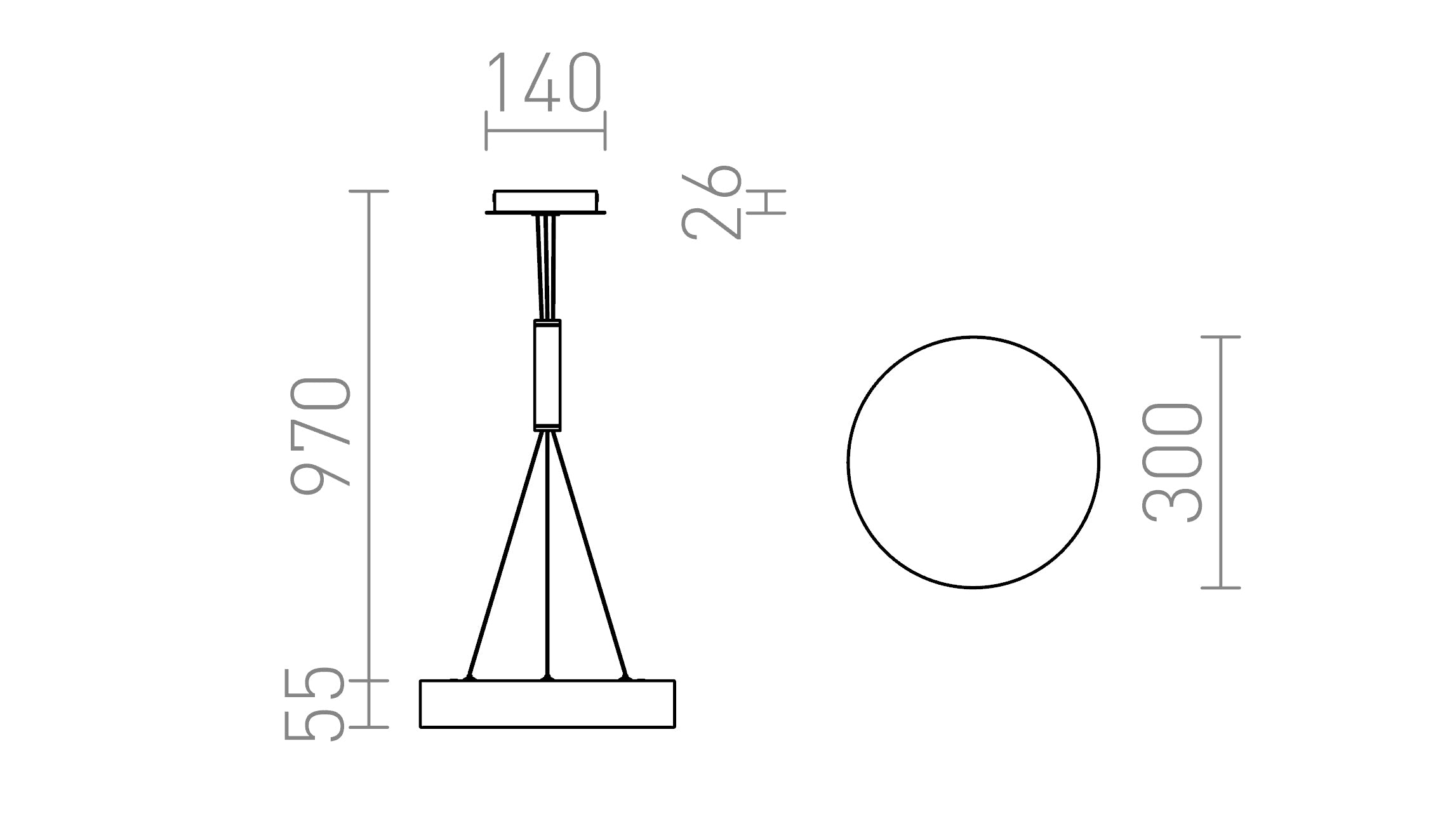 LARISA R 30 PENDELLEUCHTE - Product sketch