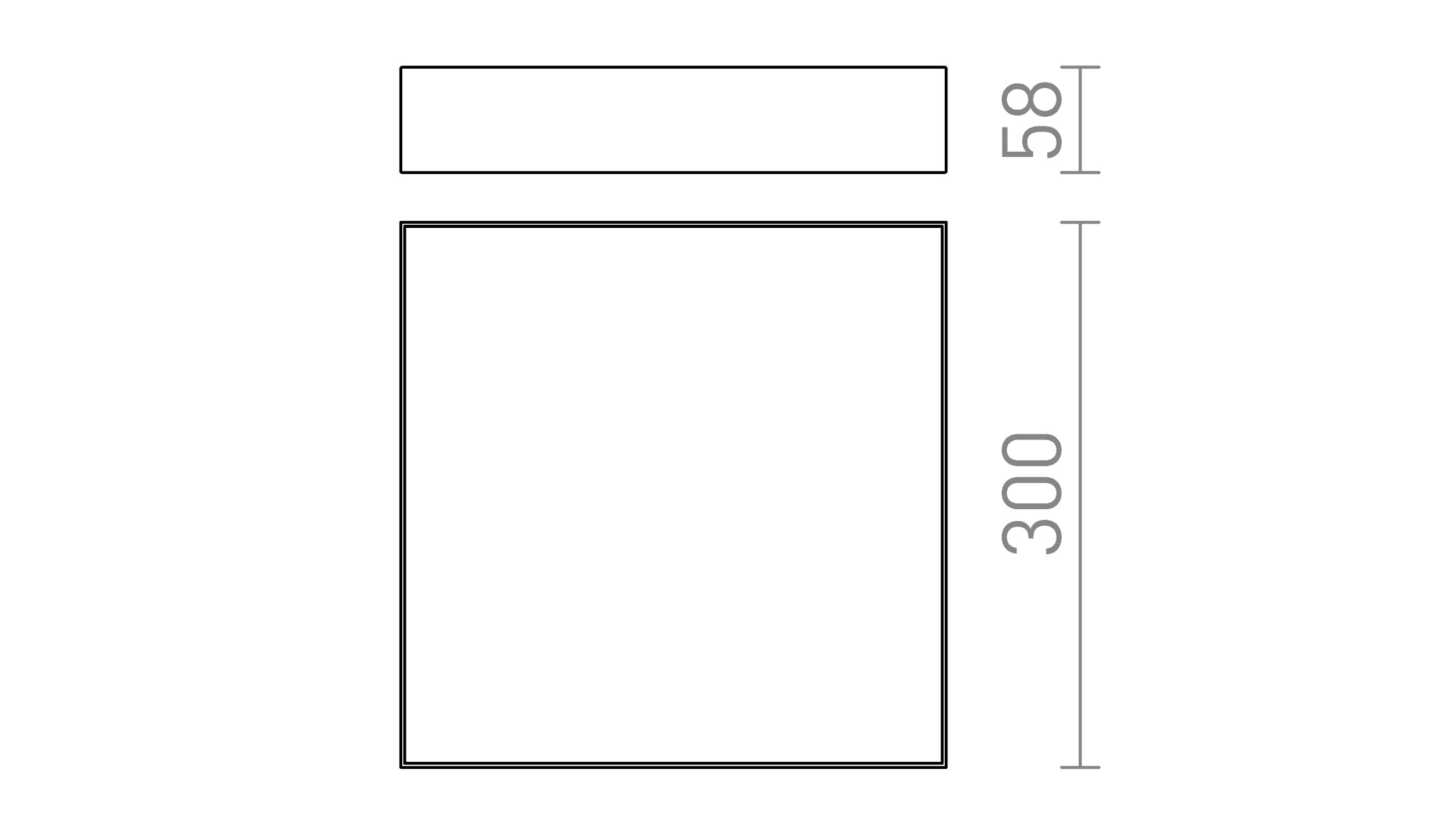 LARISA SQ 30 DECKENLEUCHTE - Product sketch