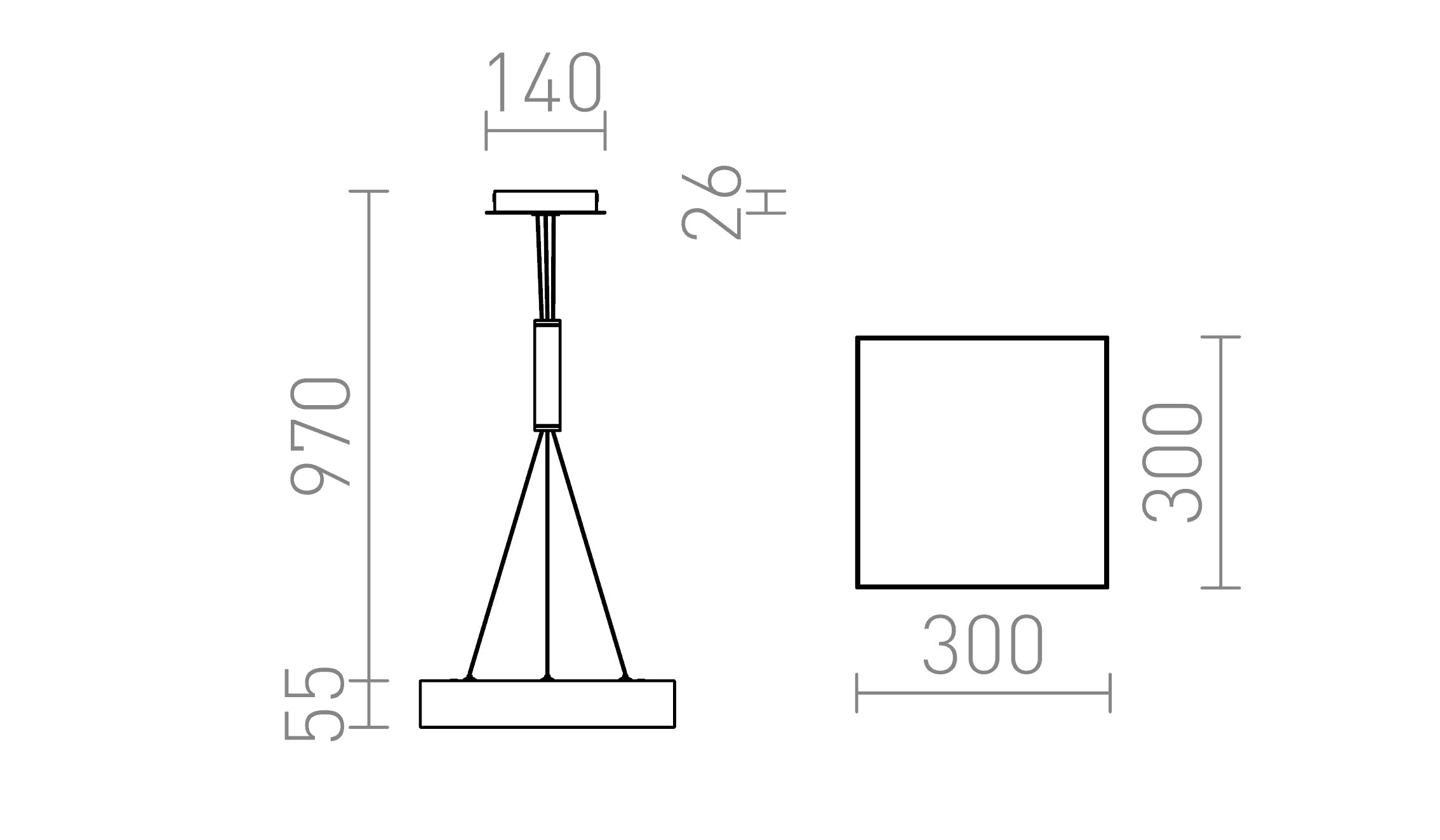 LARISA SQ 30 PENDELLEUCHTE - Product sketch