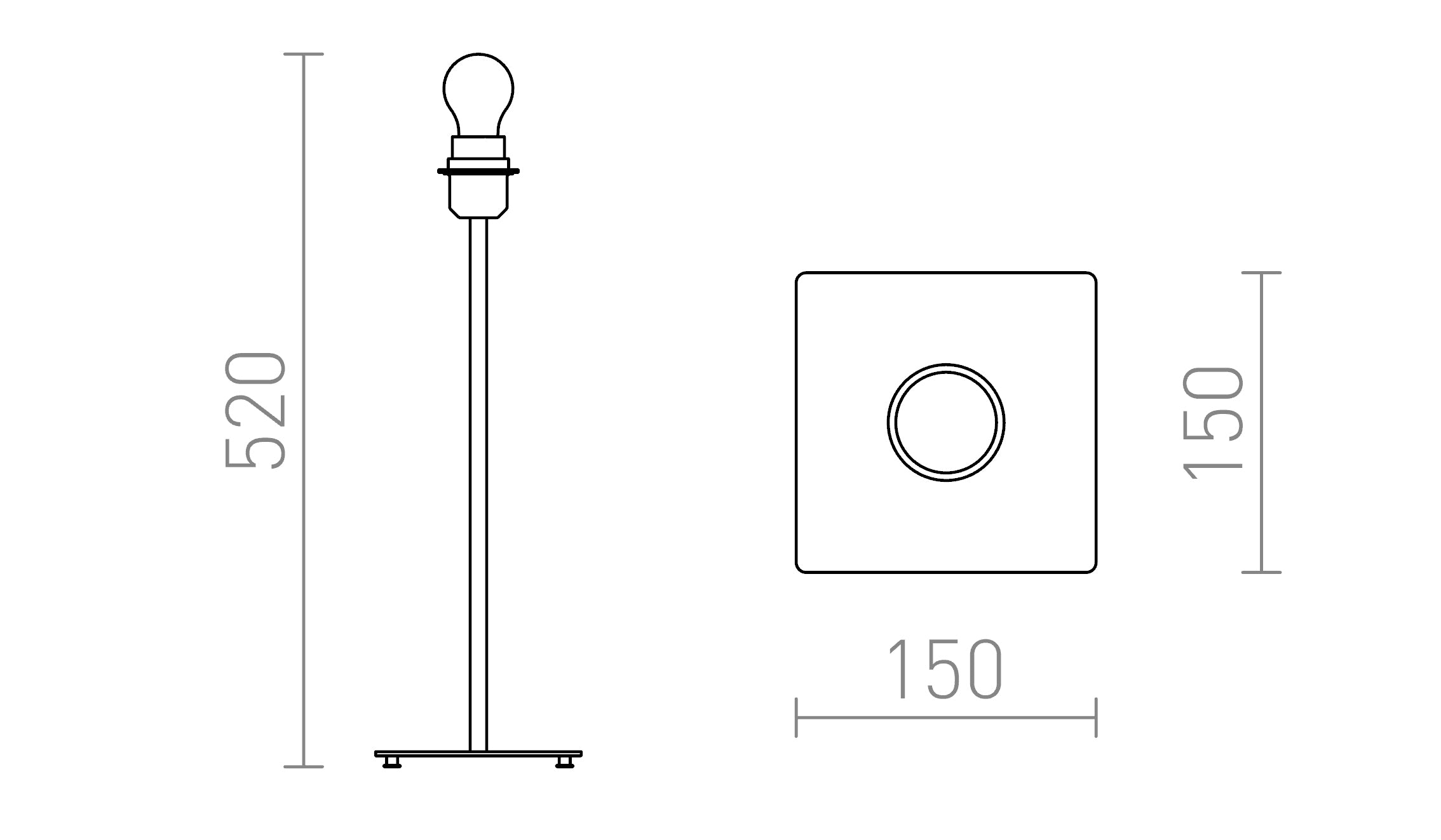 CORTINA TISCHSTÄNDER - Product sketch