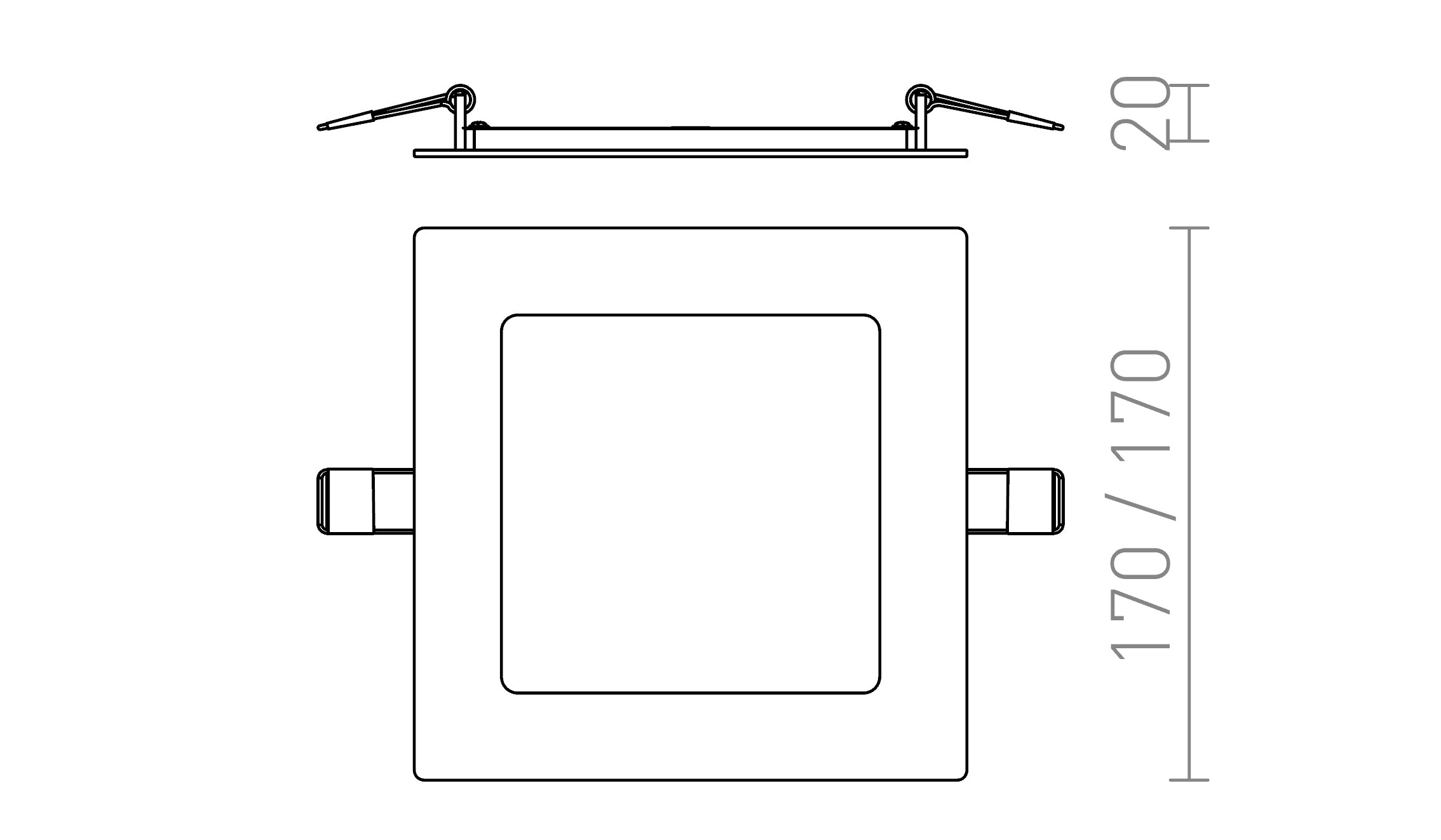 SOCORRO SQ 170 EINBAULEUCHTE - Product sketch