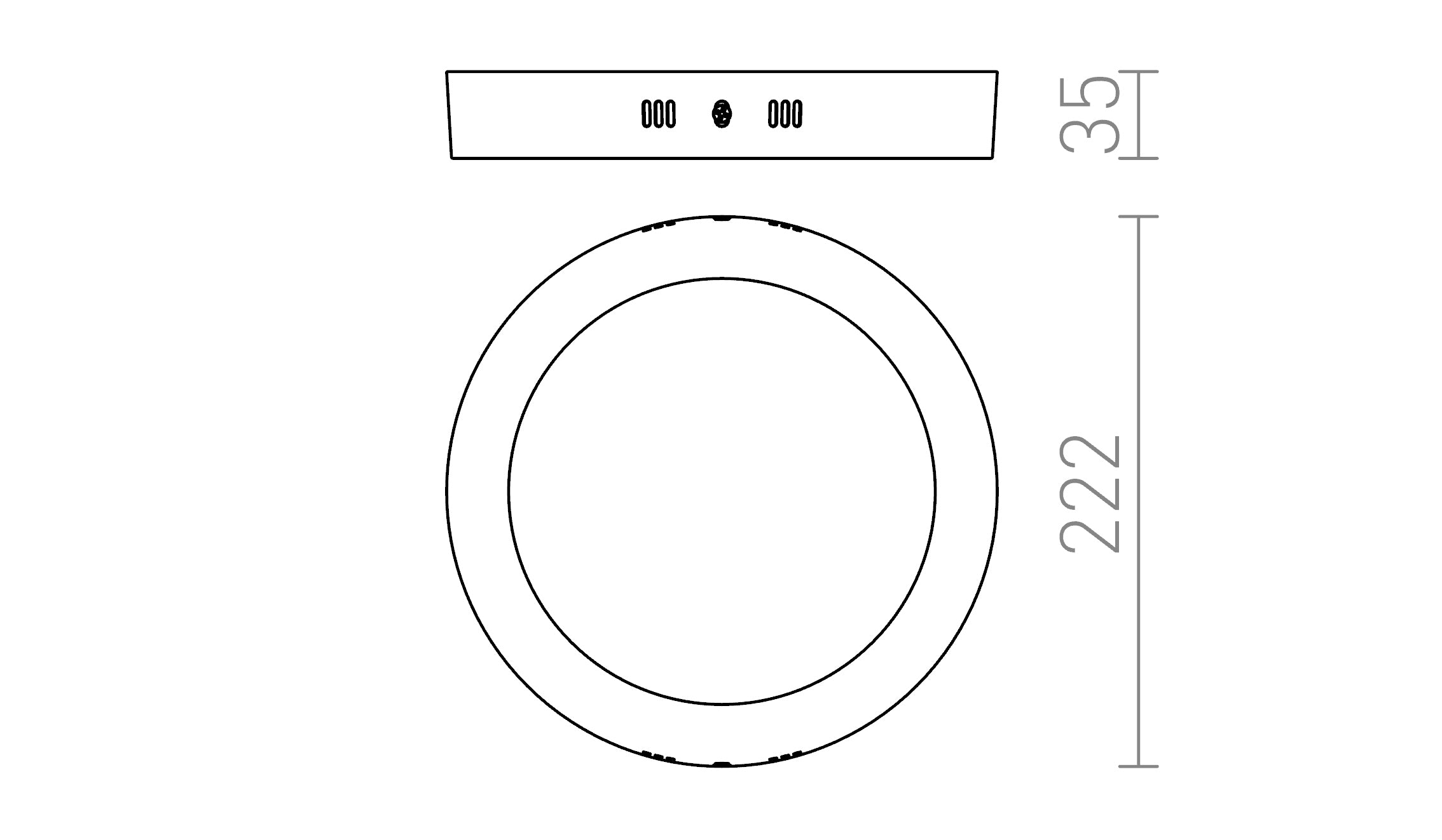 SOCORRO R 220 AUFBAULEUCHTE - Product sketch