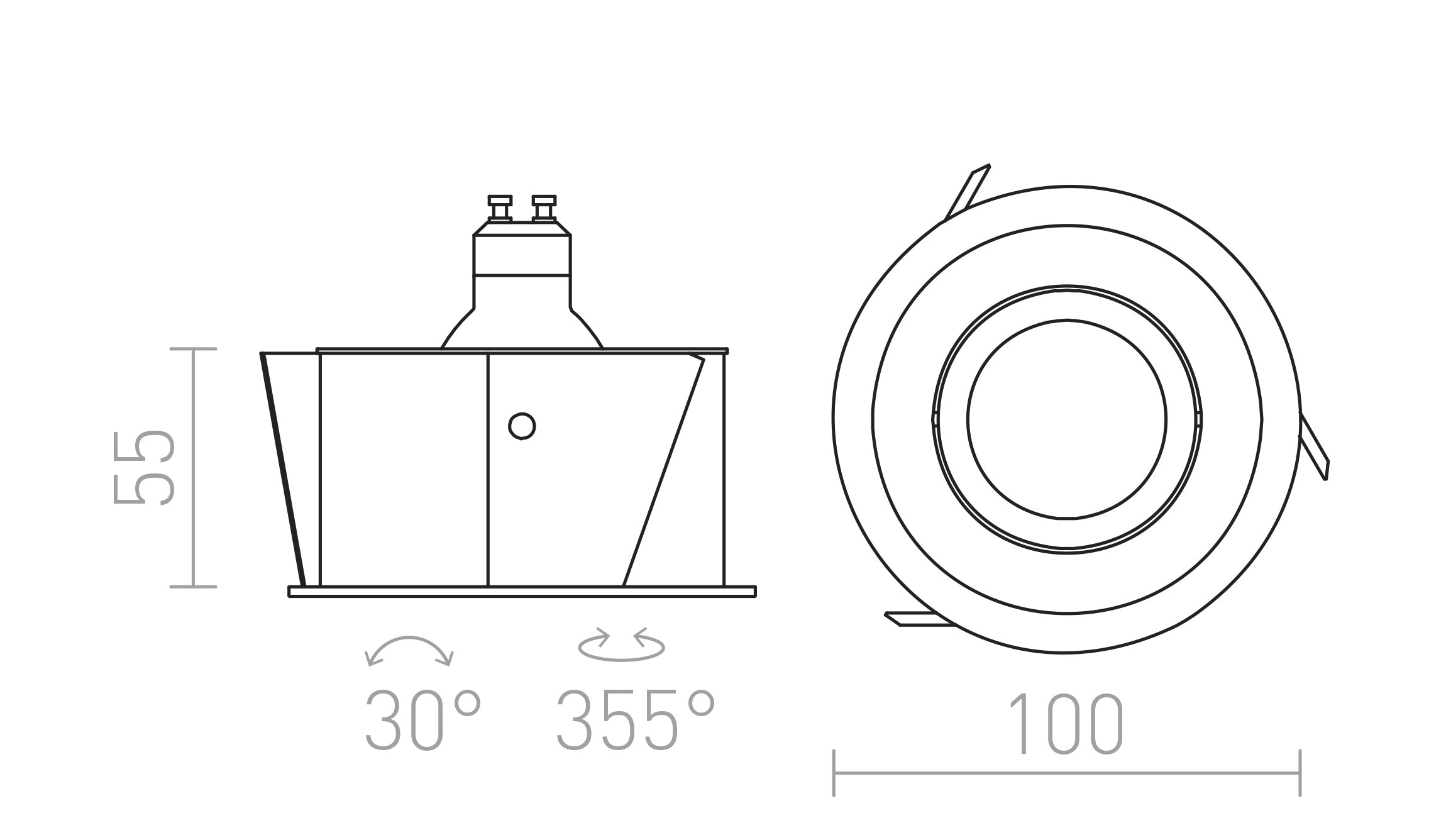 ESIX Kippbar Aluminium - Product sketch