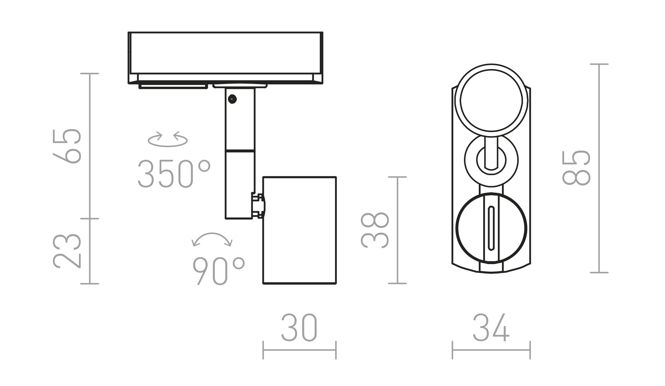 TRICA FÜR 1-PHASEN-STROMSCHIENE - Product sketch