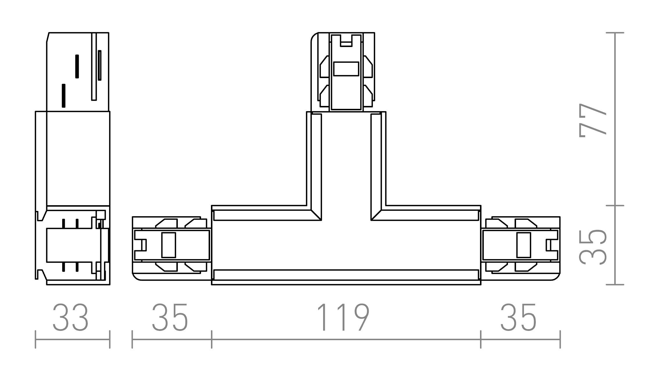 EUTRAC T VERBINDER - RECHTS - Product sketch