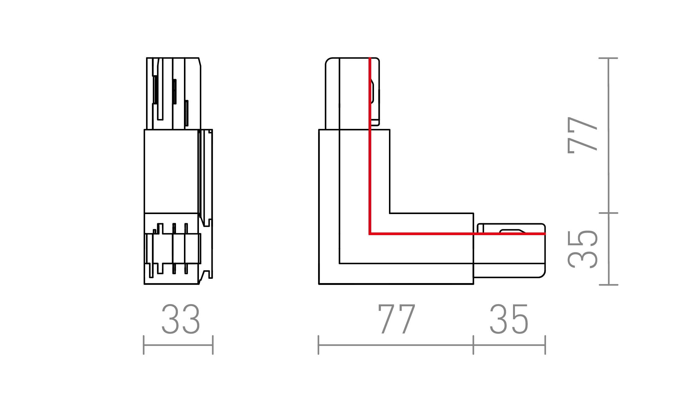 EUTRAC L Innenverbinder  - Product sketch