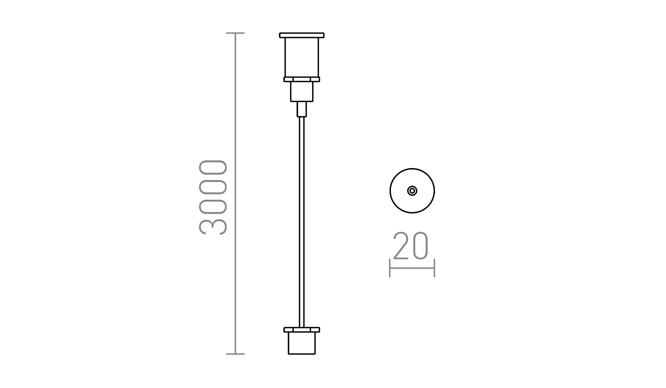 EUTRAC Kabelaufhänger 3m - Product sketch