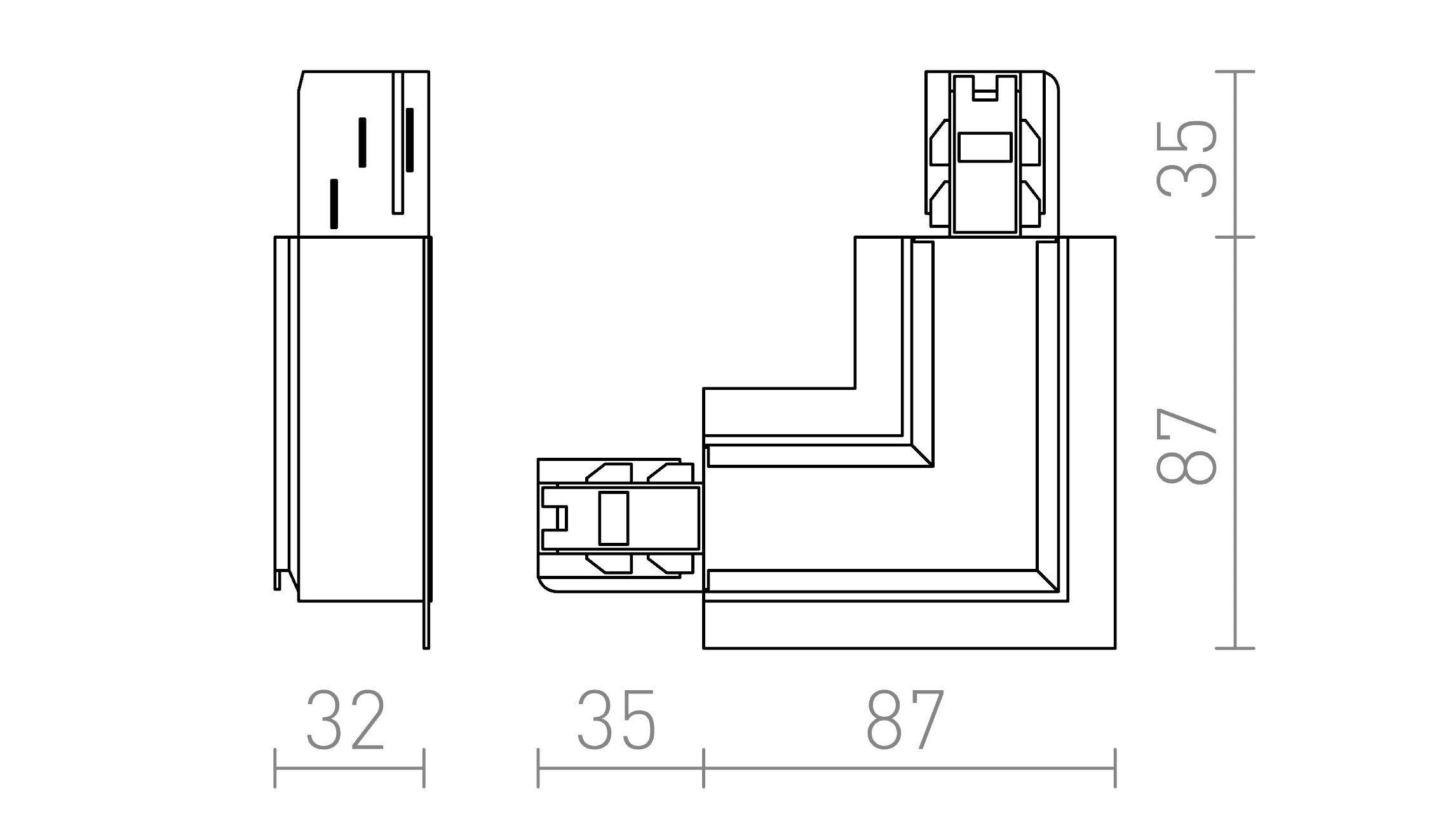 EUTRAC L Innenverbinder FÜR EINBAU -STROMSCHIENE - Product sketch
