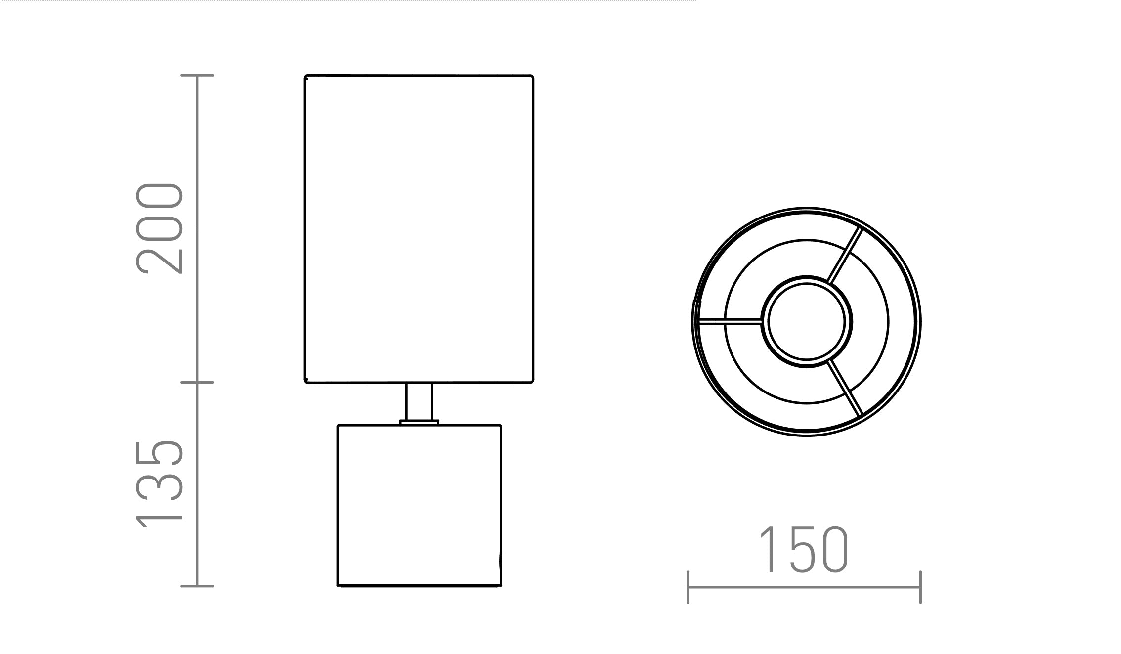 CAMINO TISCHLEUCHTE MIT SCHIRM - Product sketch